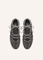Iria Lace-Up Ballet Flats - Dark Grey