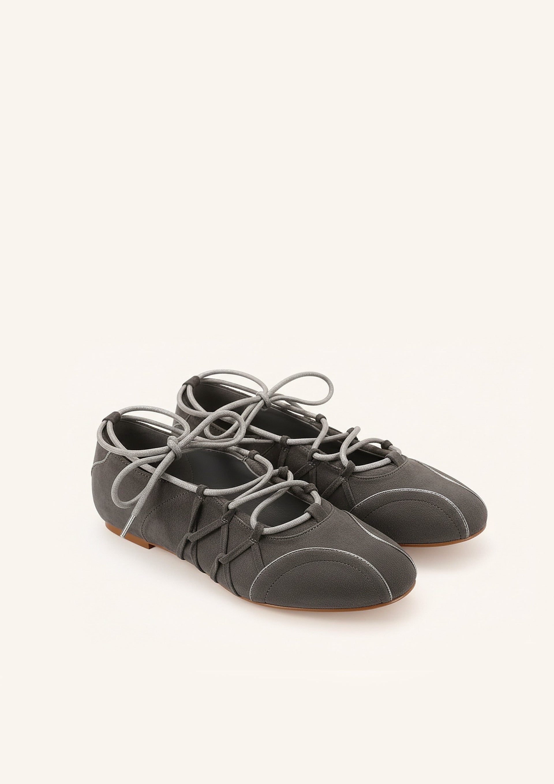 Iria Lace-Up Ballet Flats - Dark Grey | JW PEI Iria Lace-Up Ballet Flats - Dark Grey | JW PEI