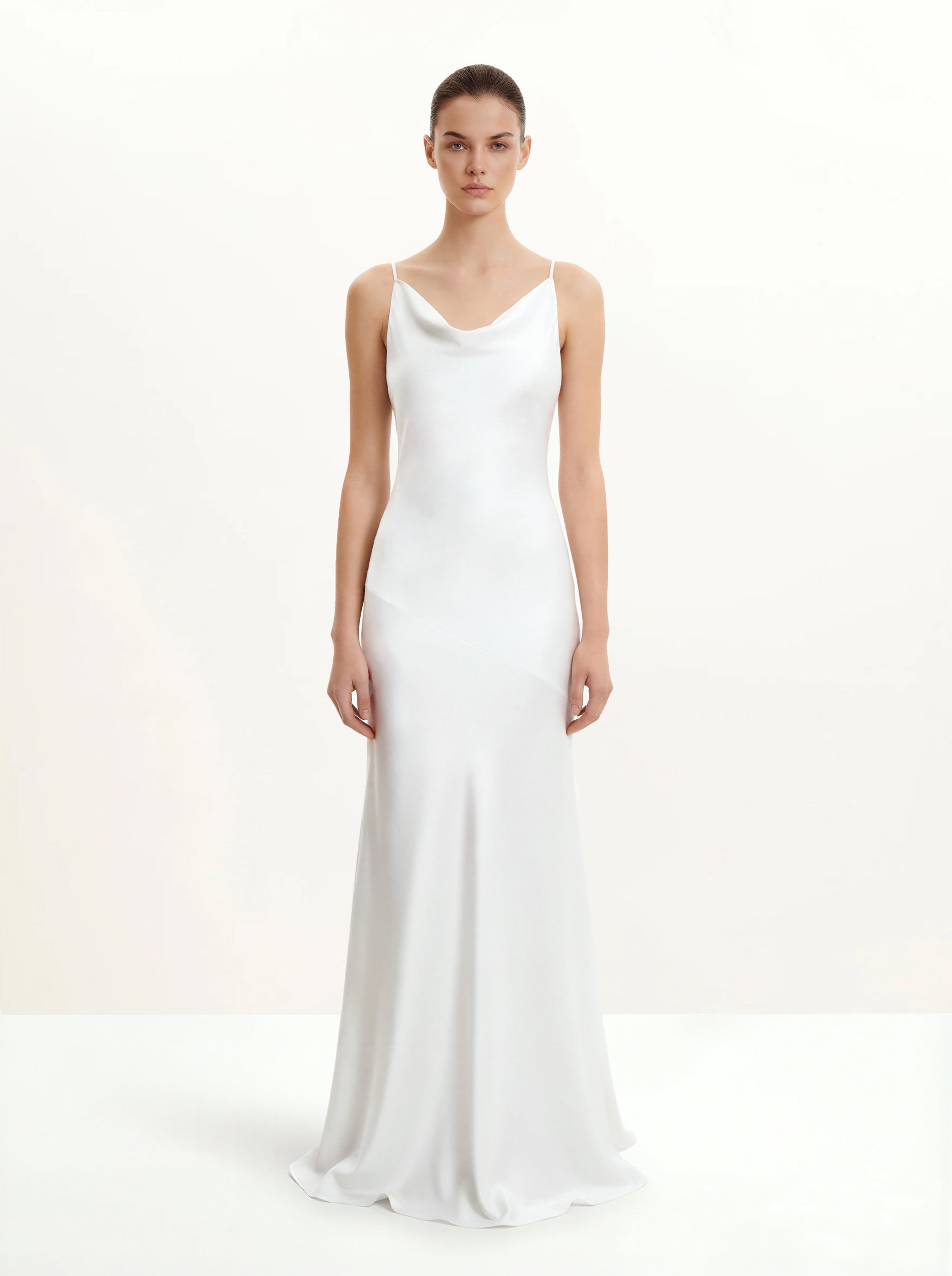 lipsy cowl neck maxi dress white Rosalia Cowl Neck Maxi Dress - White