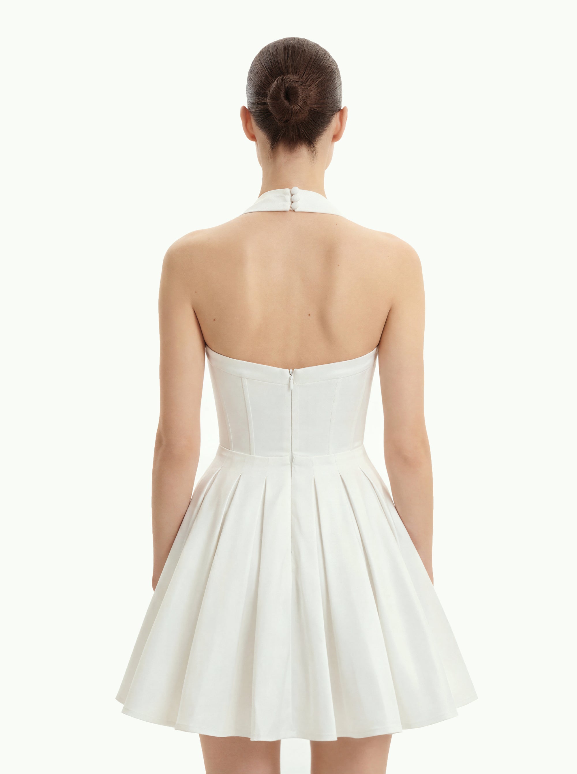 bustier pleated mini dress Mireille White bustier pleated mini dress, S / White