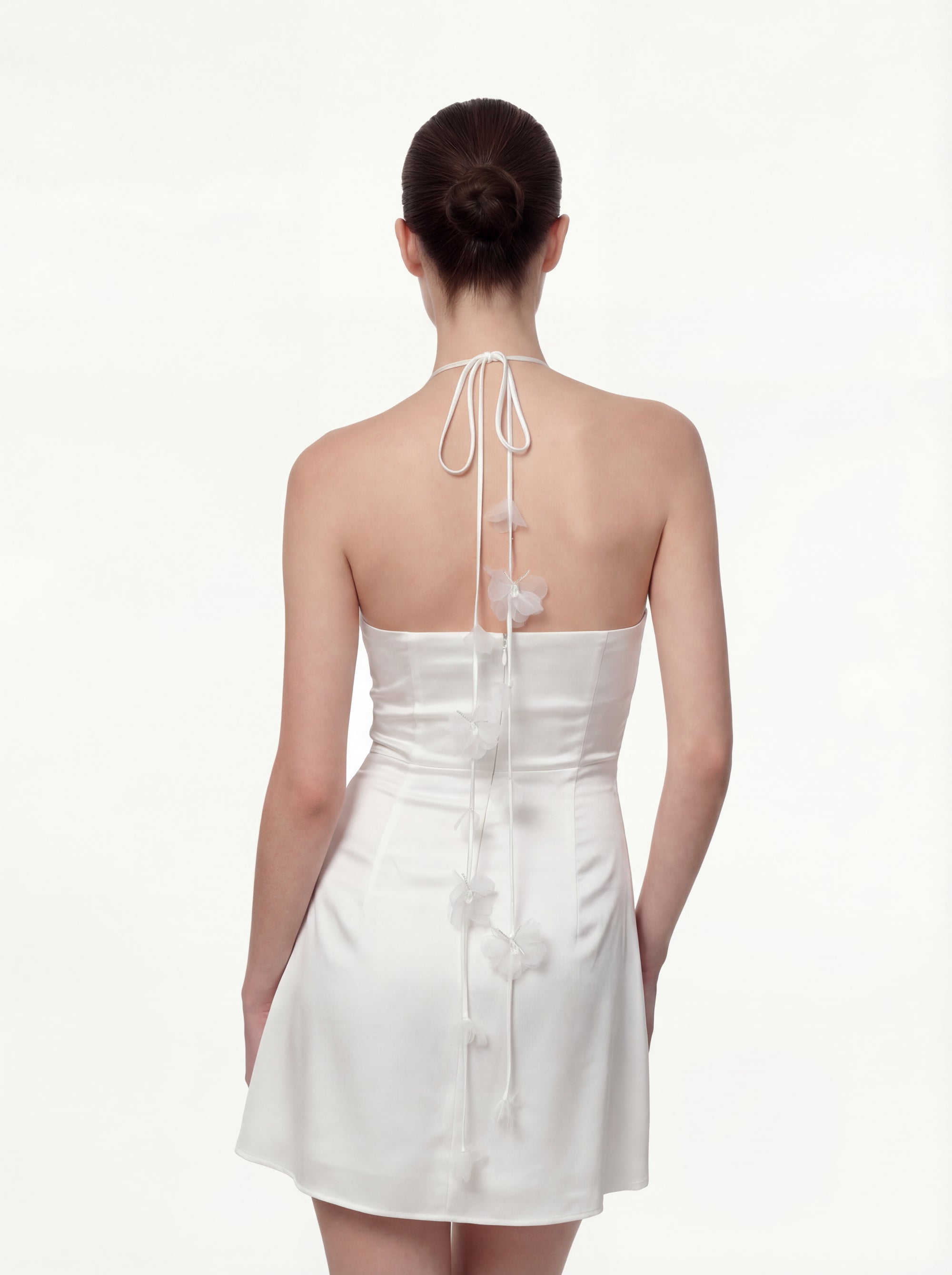 Floral Ruched Halter Mini Dress - White | JW PEI Floral Ruched Halter Mini Dress - White | JW PEI