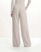 Pleated Wide-Leg Trousers - Beige