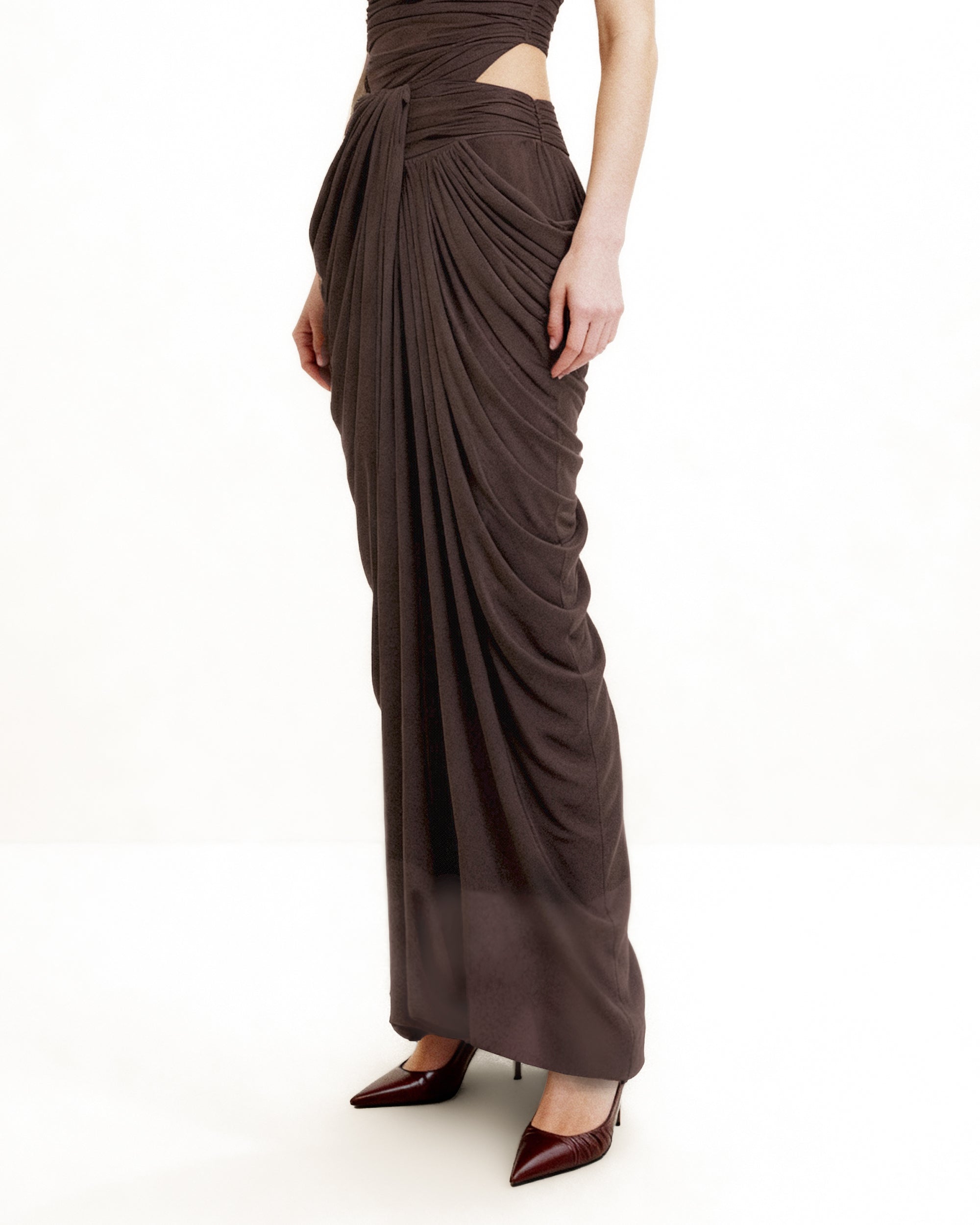 draped twist front maxi dress Significant Other Nida Maxi Dress | White | Size 2