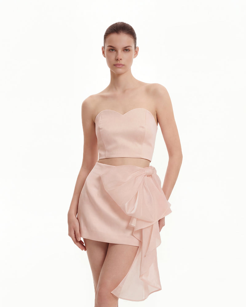 Cascading Bow Mini Skirt - Pink
