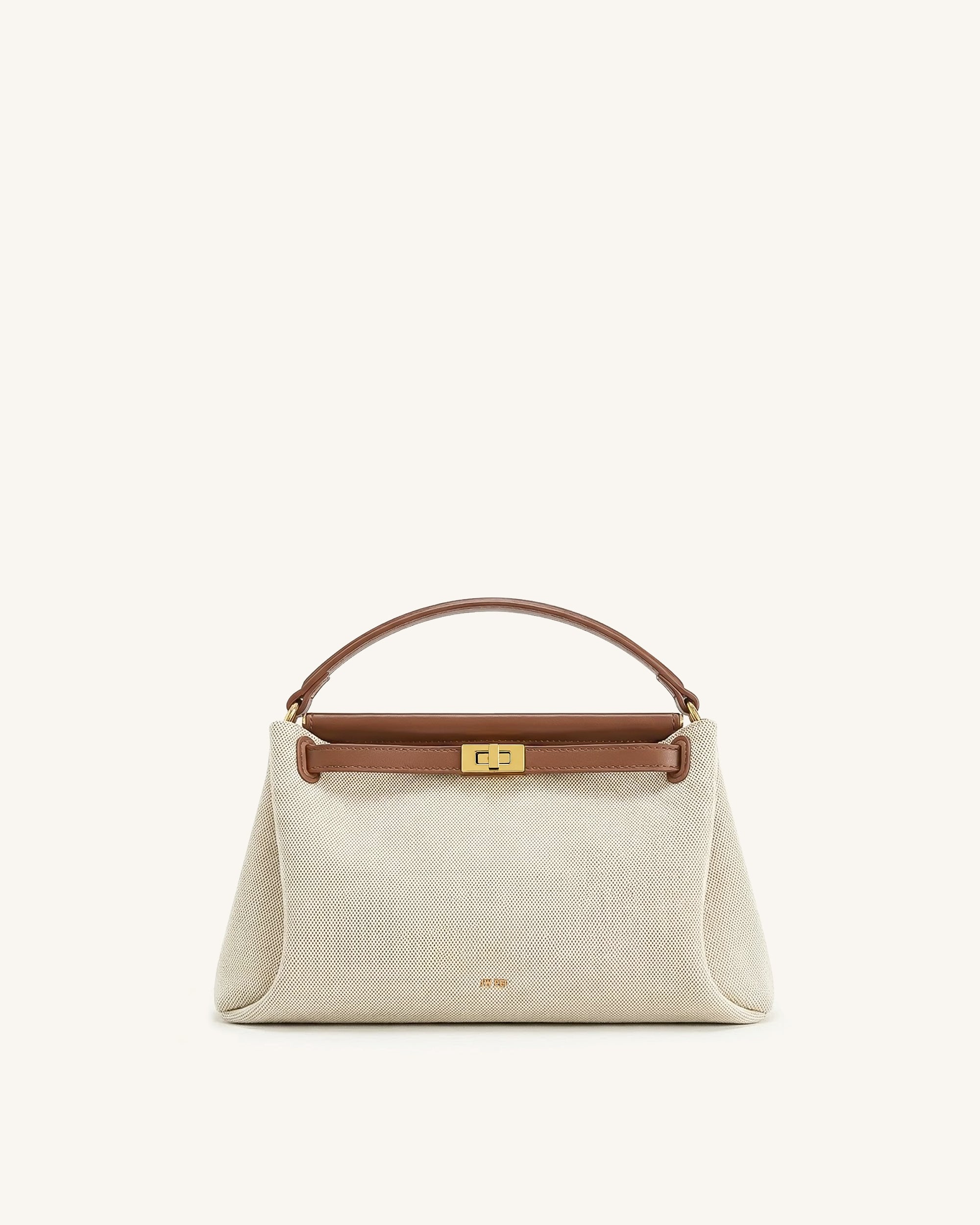 Carmen Top Handle Bag - Brown Canvas