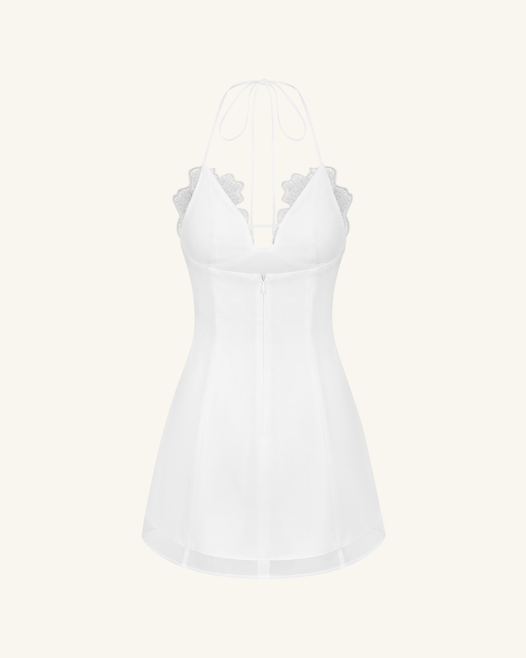 Flower Embroidered Mini Dress - White | JW PEI
