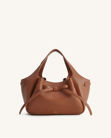 Mabel Soft Bow Tote Bag - Caramel Brown
