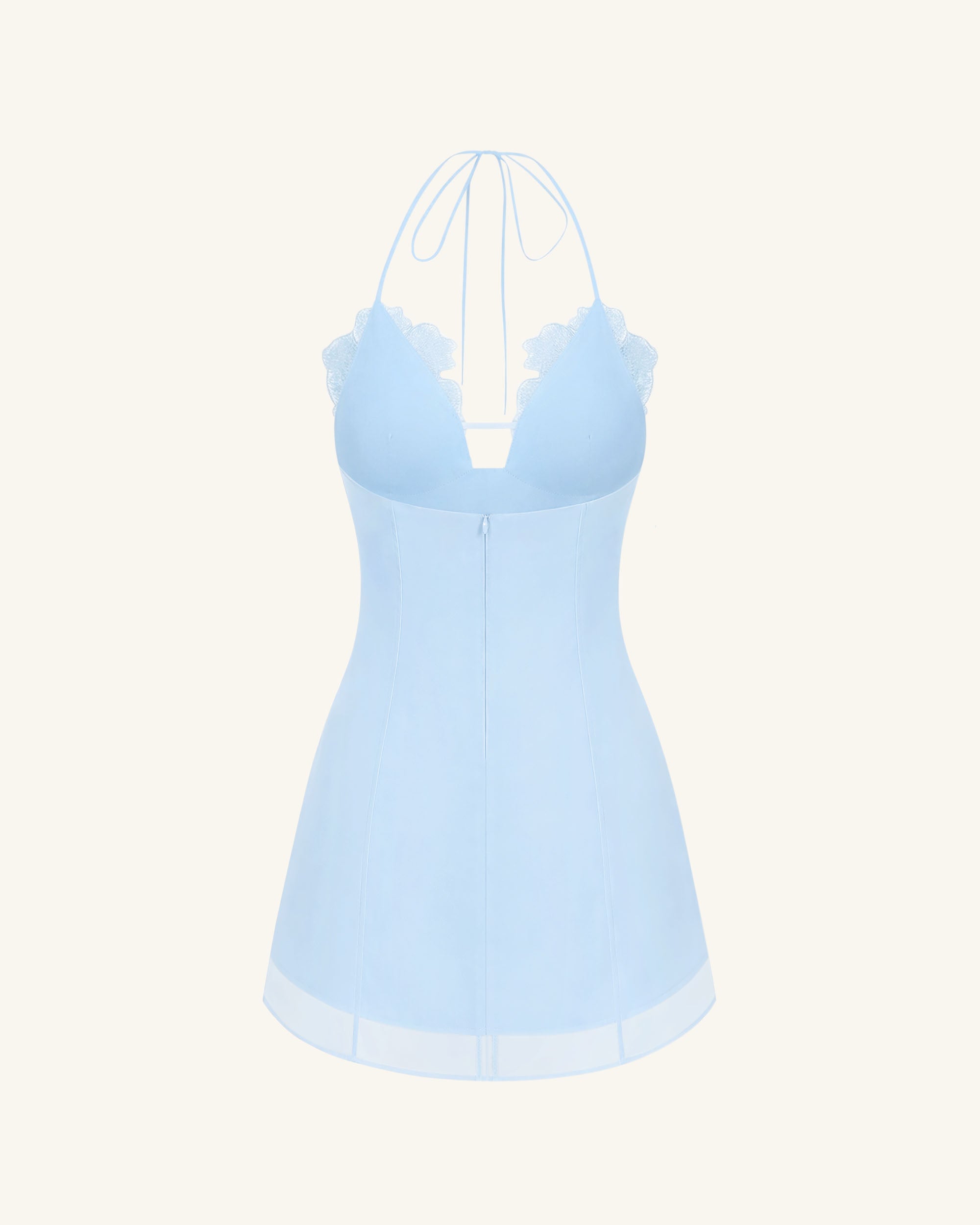 Flower Embroidered Mini Dress - Blue 6 | US Flower Embroidered Mini Dress - Blue 6 | US