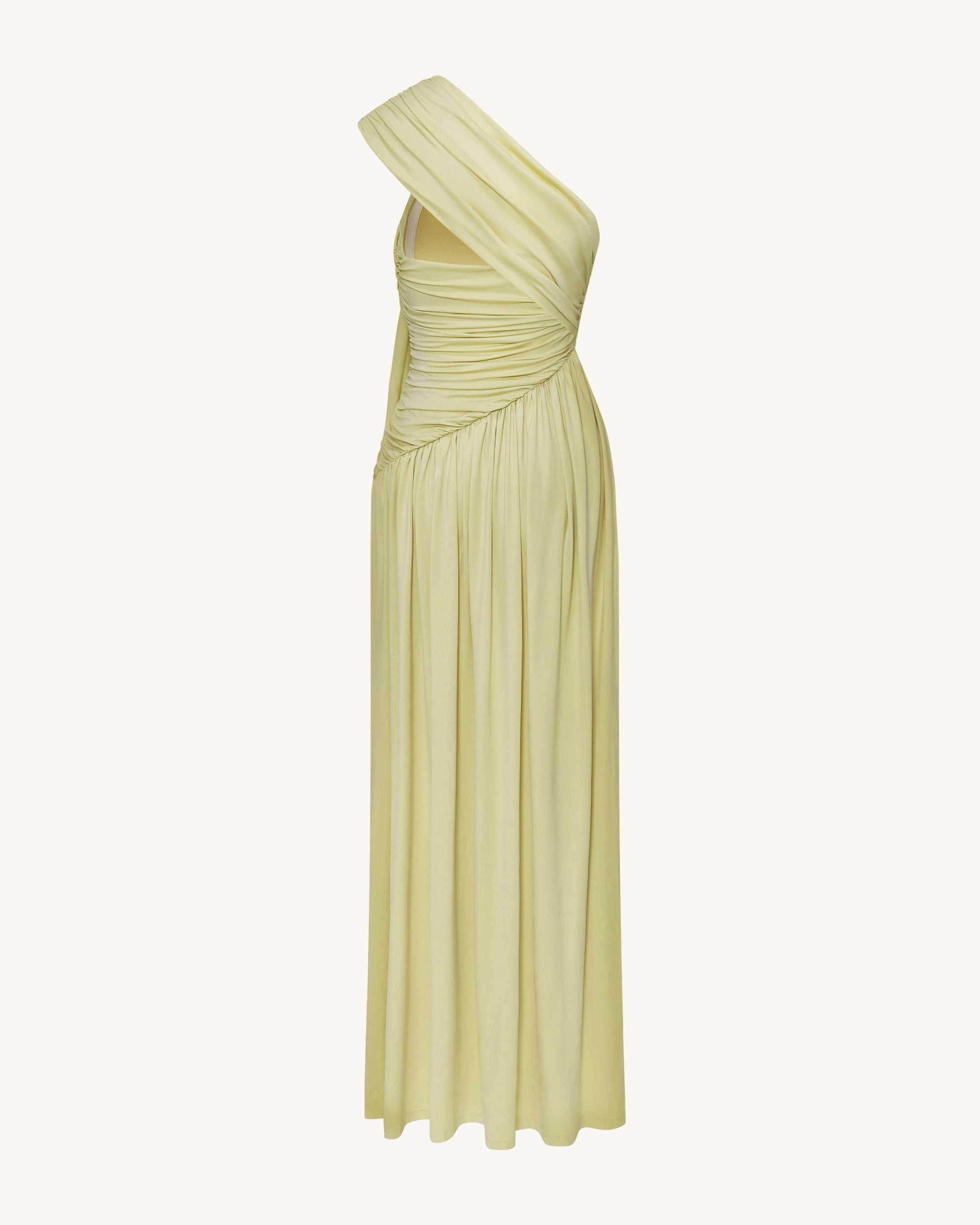 faye ruched one shoulder dress in green TFNC ruched one-shoulder maxi dress in olive green velvet