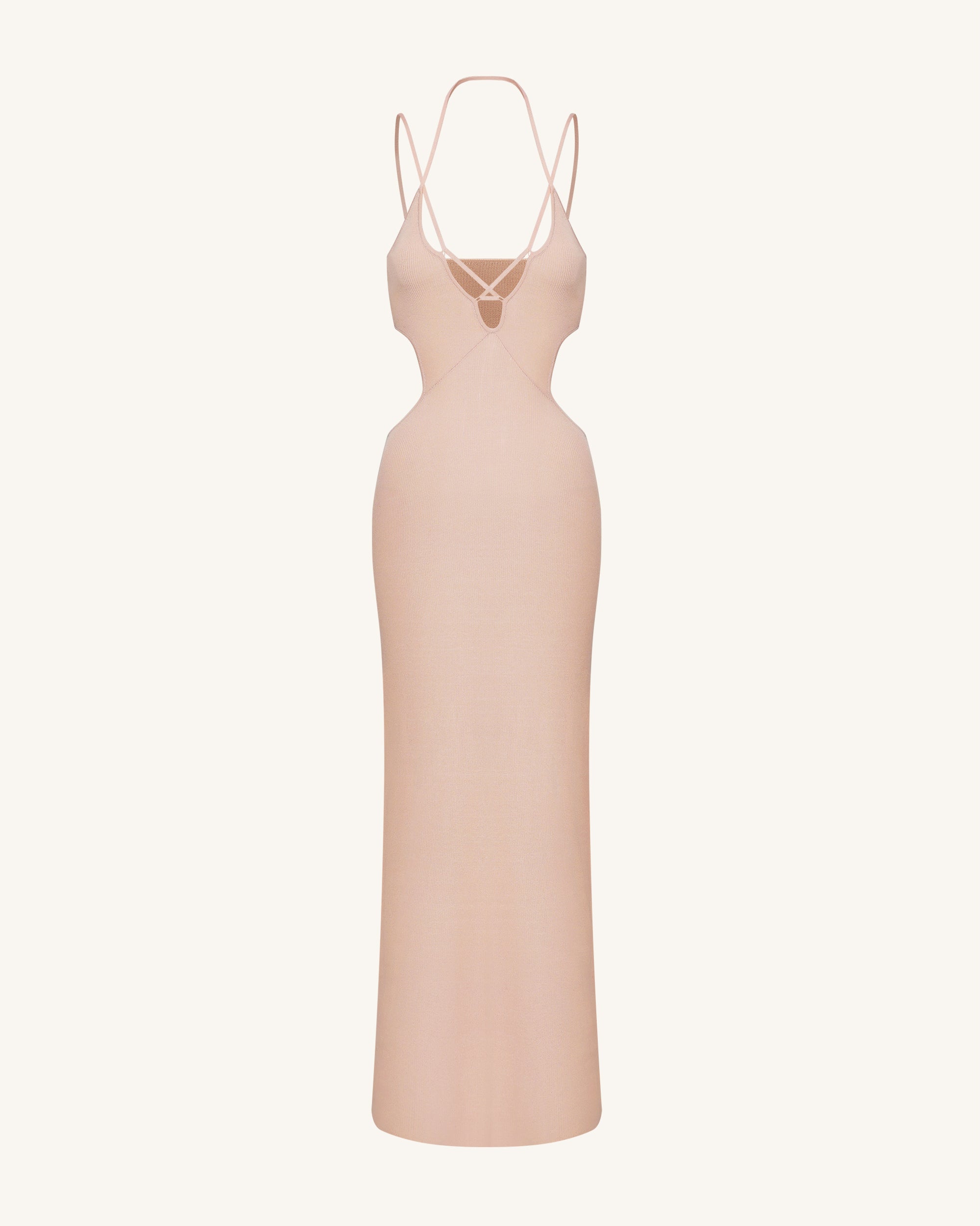 Ribbed Knit Cutout Maxi Dress - Pink 2 | US Ribbed Knit Cutout Maxi Dress - Pink 2 | US