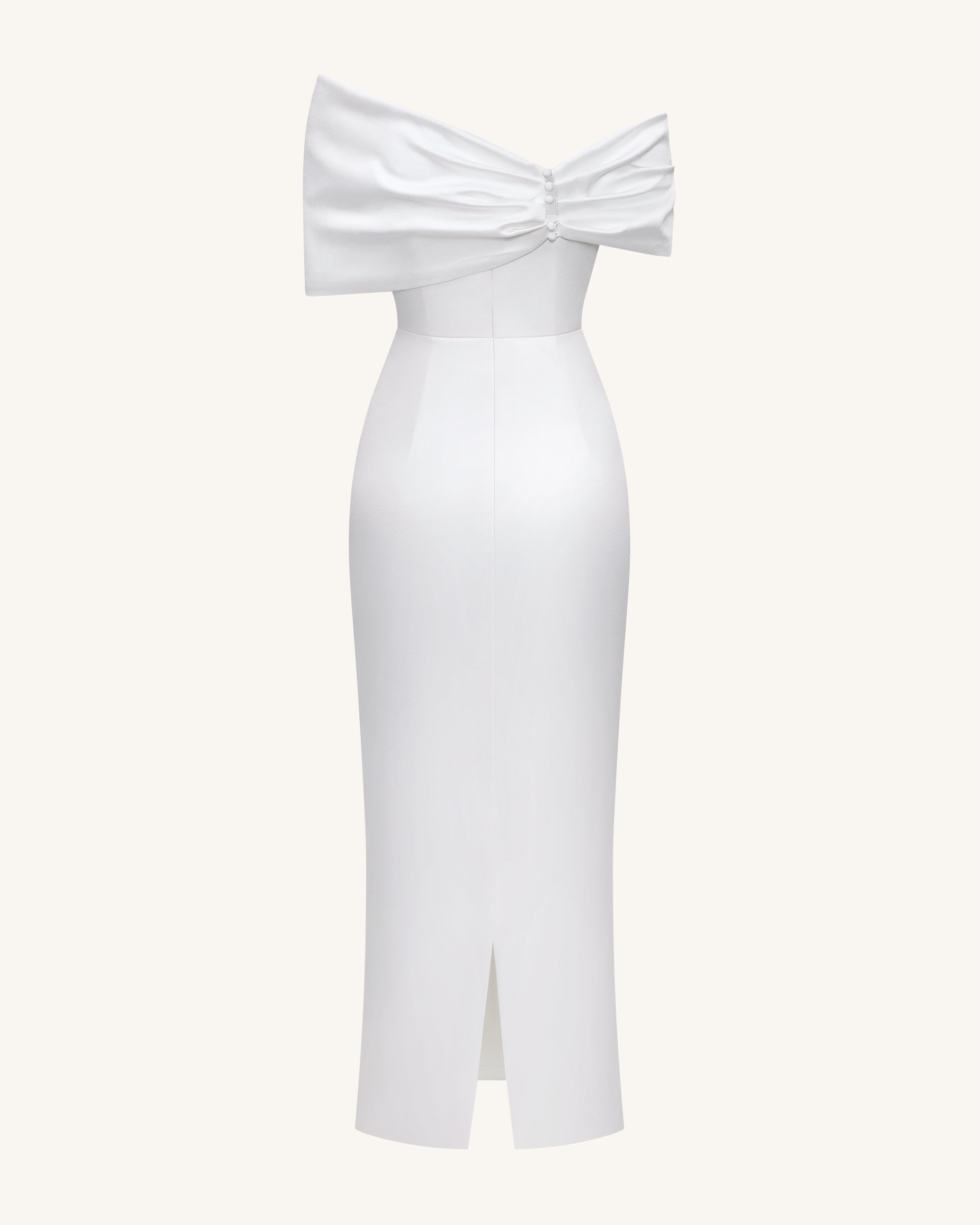 Satin Asymmetric Bow Maxi Dress - White | JW PEI Satin Asymmetric Bow Maxi Dress - White | JW PEI