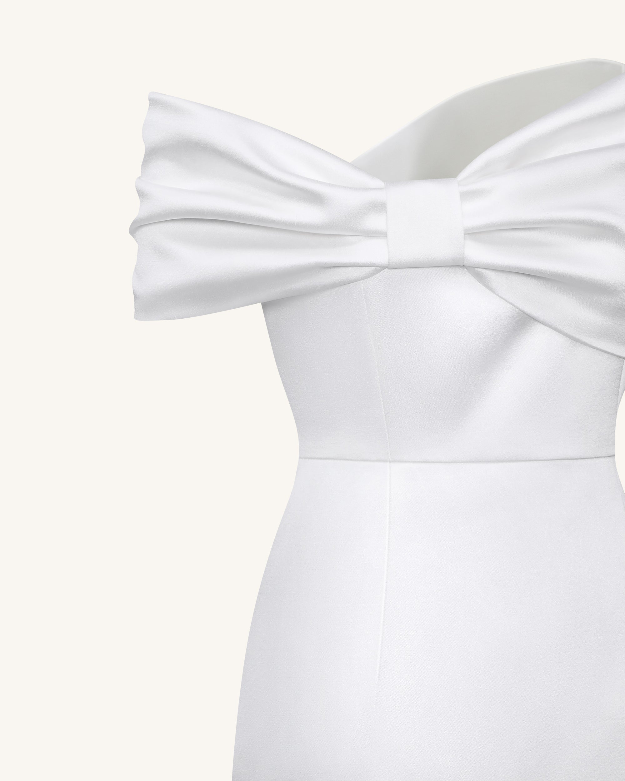 Satin Asymmetric Bow Maxi Dress - White | JW PEI Satin Asymmetric Bow Maxi Dress - White | JW PEI