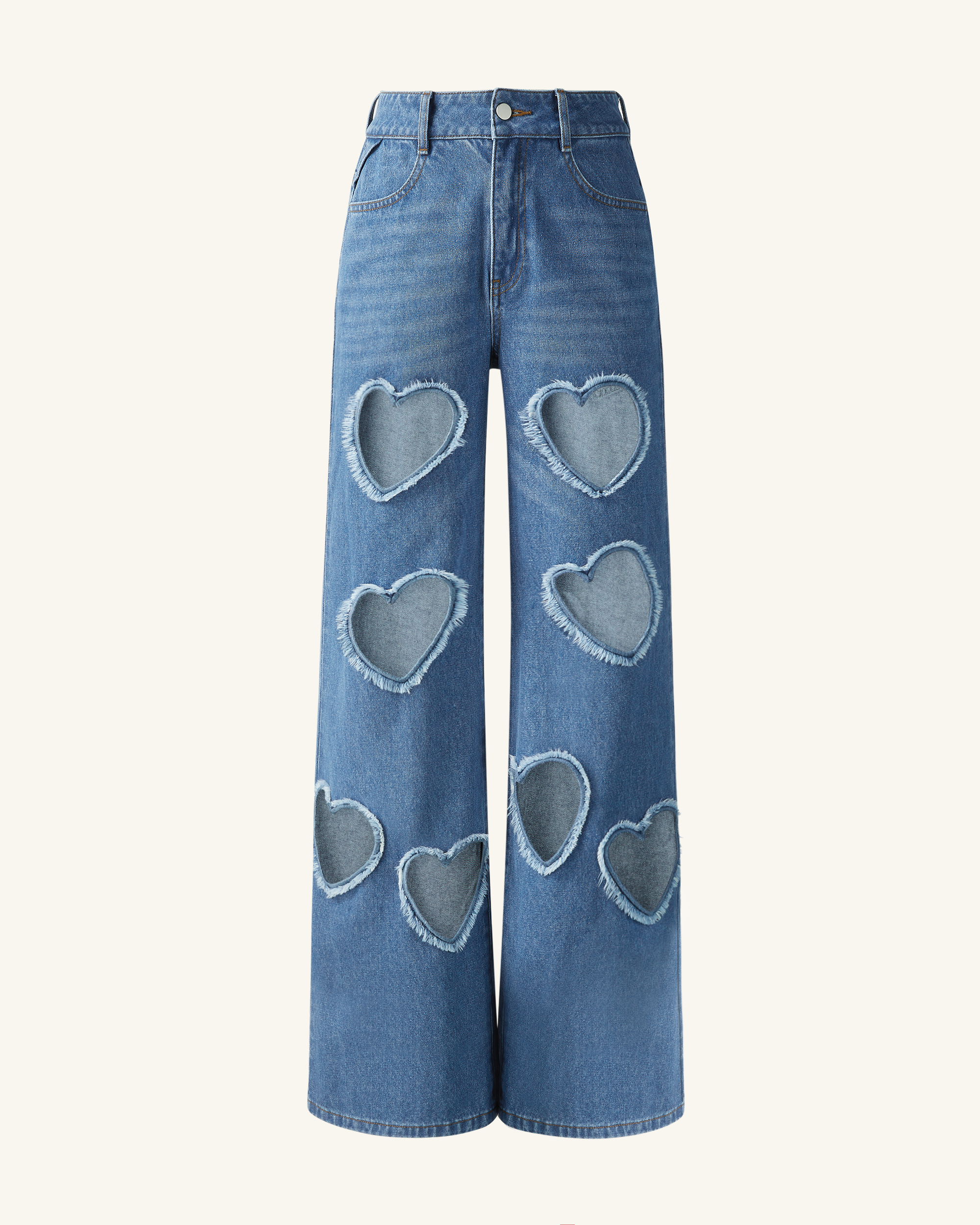Only & Kids Kogjuicy Wide Leg Heart Emb Jeans Noos, Light Medium Blauw Denim, 152 Only & Kids Kogjuicy Wide Leg Heart Emb Jeans Noos, Light Medium Blauw Denim, 152