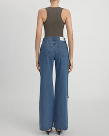 Sophia Embellished Heart Cut-Out Denim Jeans - Medium Blue