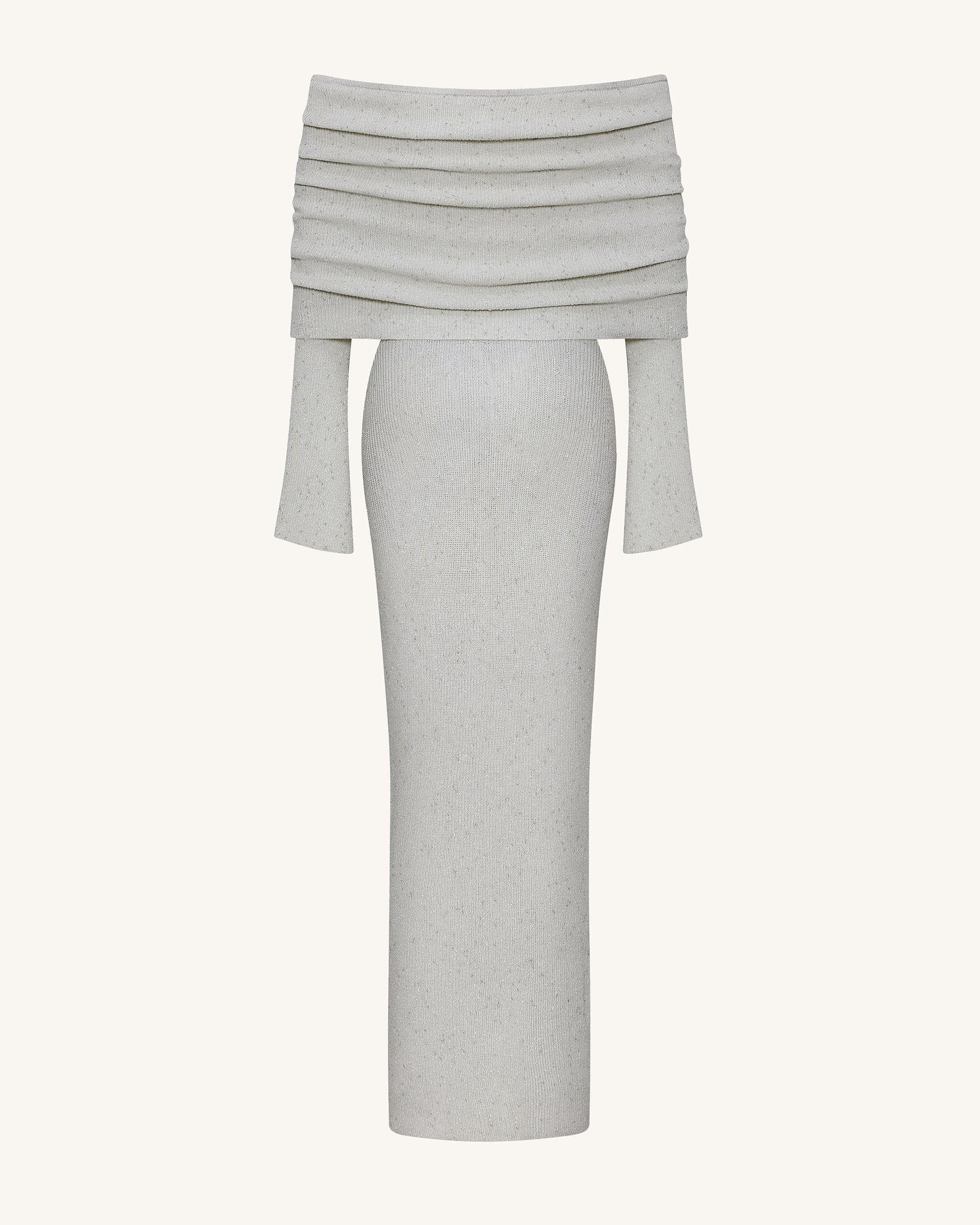 Knit Off-Shoulder Maxi Dress - Cream 6 | US Knit Off-Shoulder Maxi Dress - Cream 6 | US