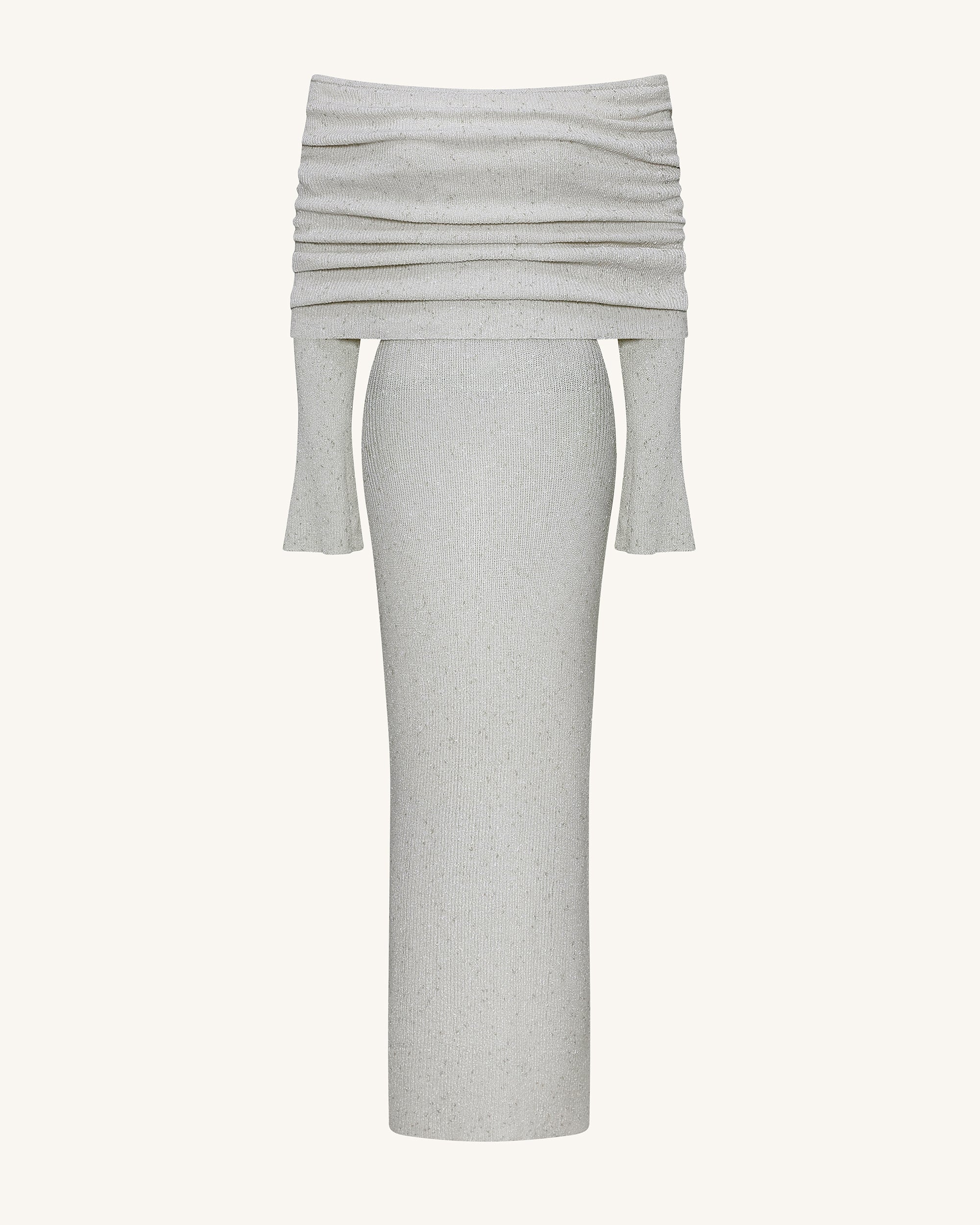 Knit Off-Shoulder Maxi Dress - Cream 6 | US Knit Off-Shoulder Maxi Dress - Cream 6 | US