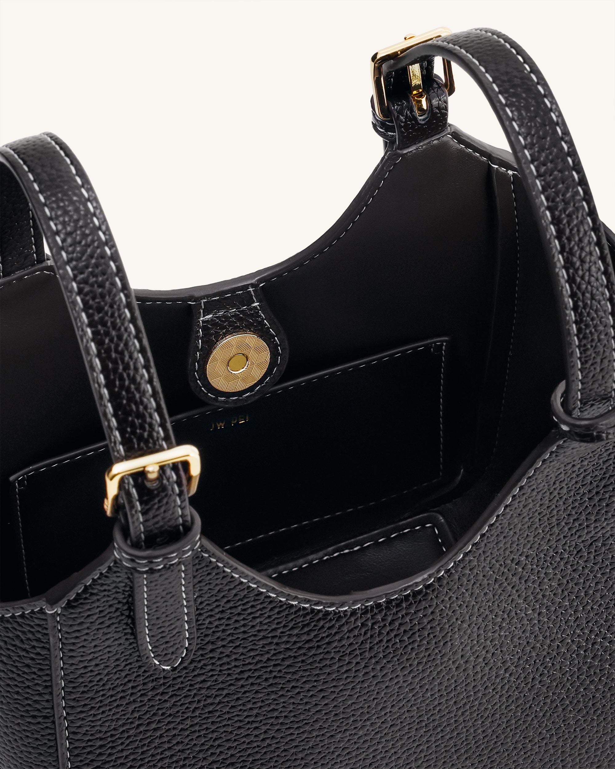 Ines Padlock Tote Bag - Black | JW PEI