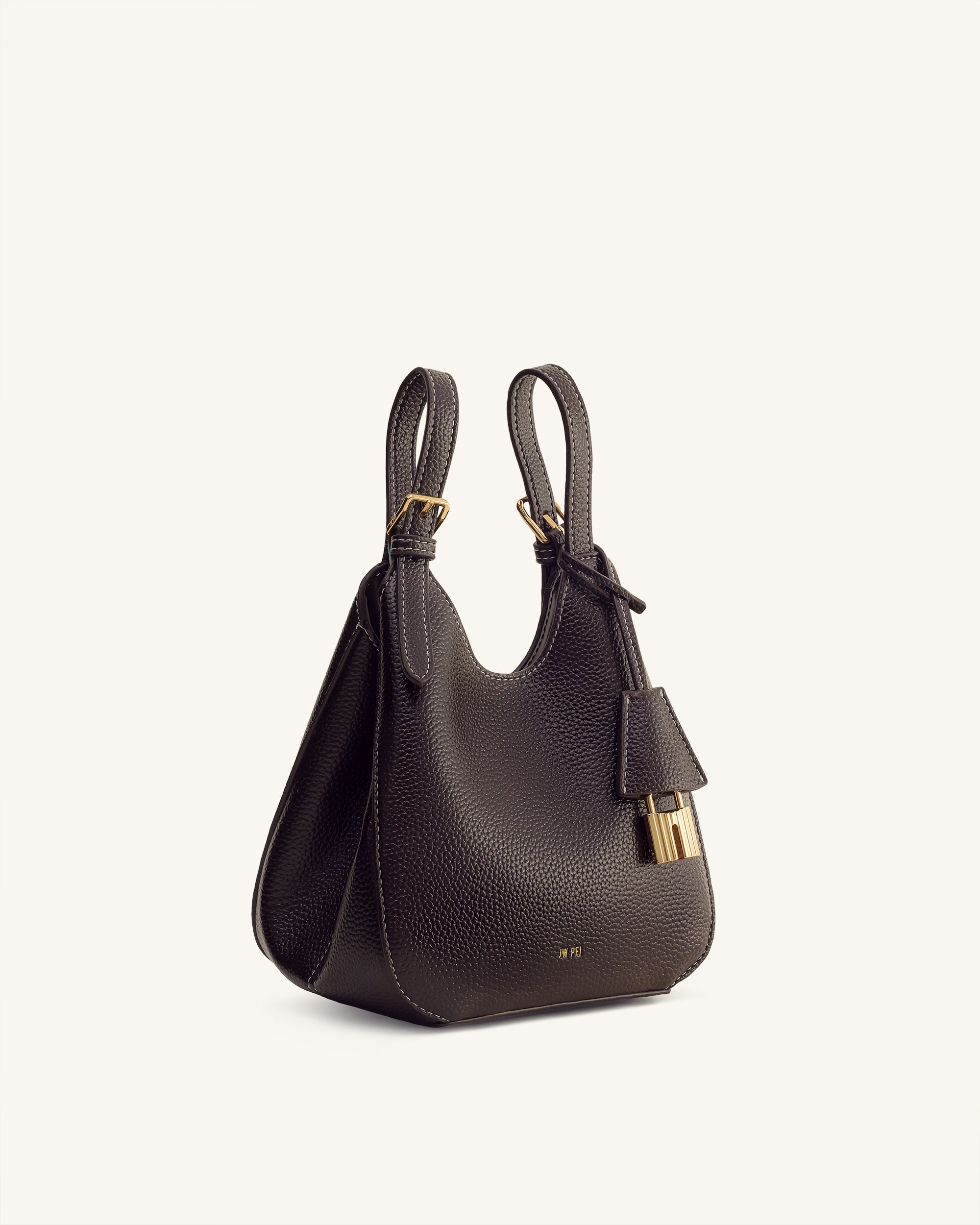 Ines Padlock Tote Bag - Dark Brown | JW PEI