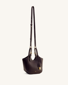 Ines Padlock Tote Bag - Dark Brown