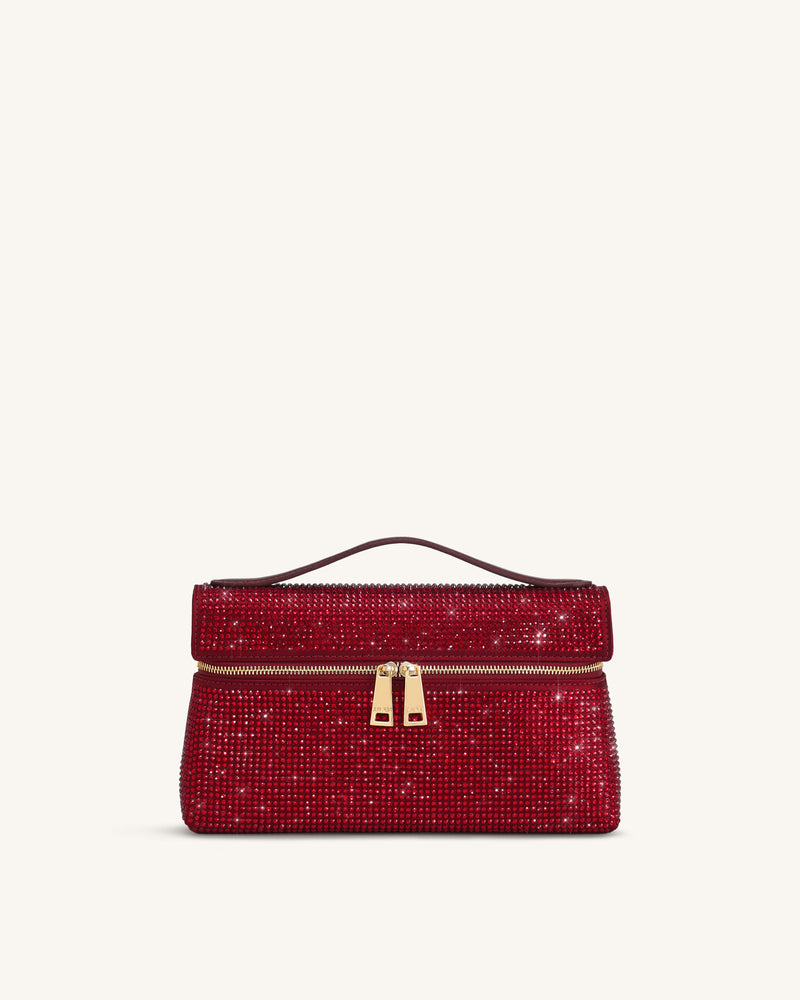 Thea Artificial Crystal Top Handle Bag - Red