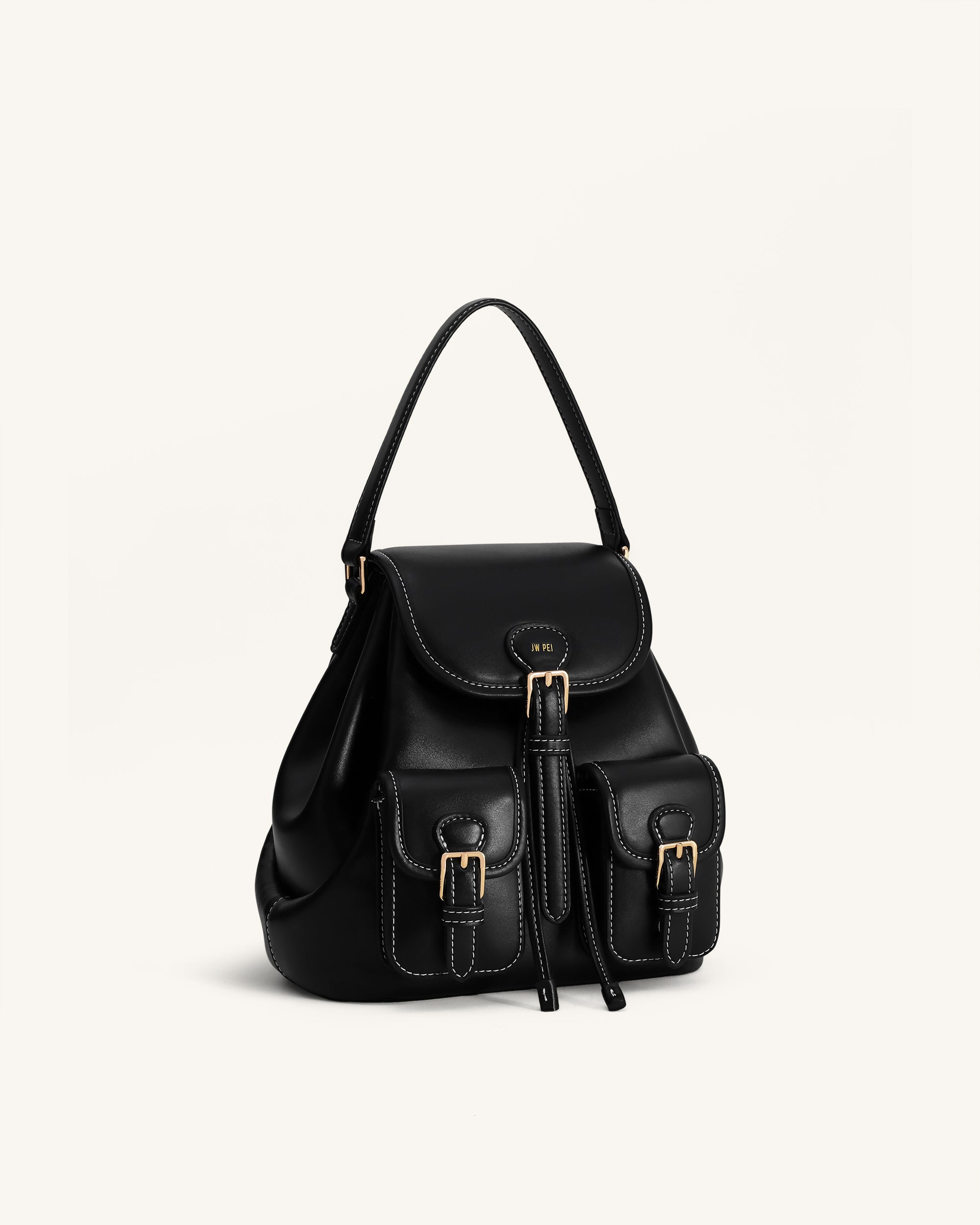 Harper Buckle Pocket Backpack - Black | JW PEI