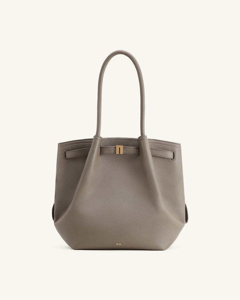 Hana Column Tote Bag - Taupe