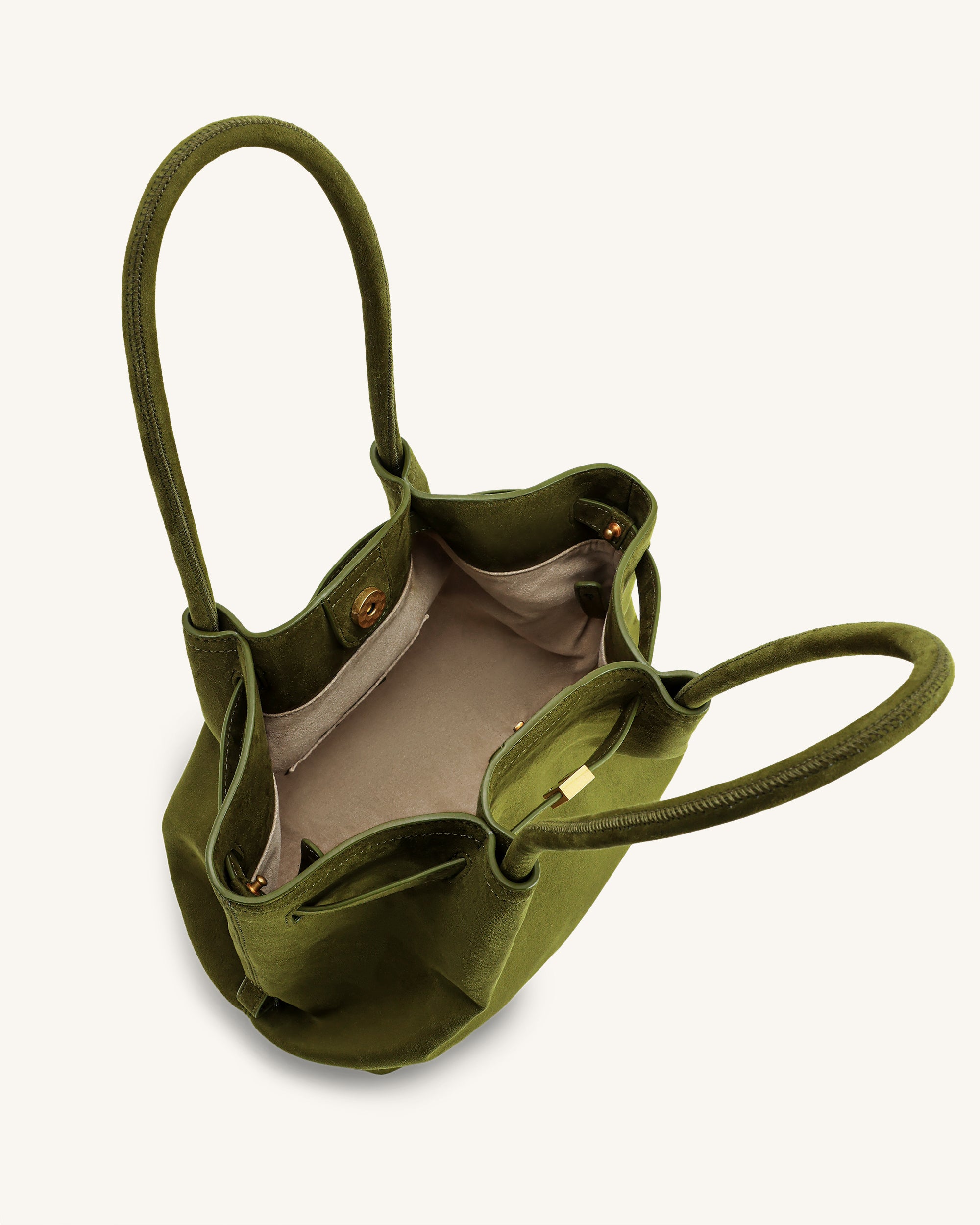 hana Hana Column Faux Suede Tote Bag - Olive Green | JW PEI