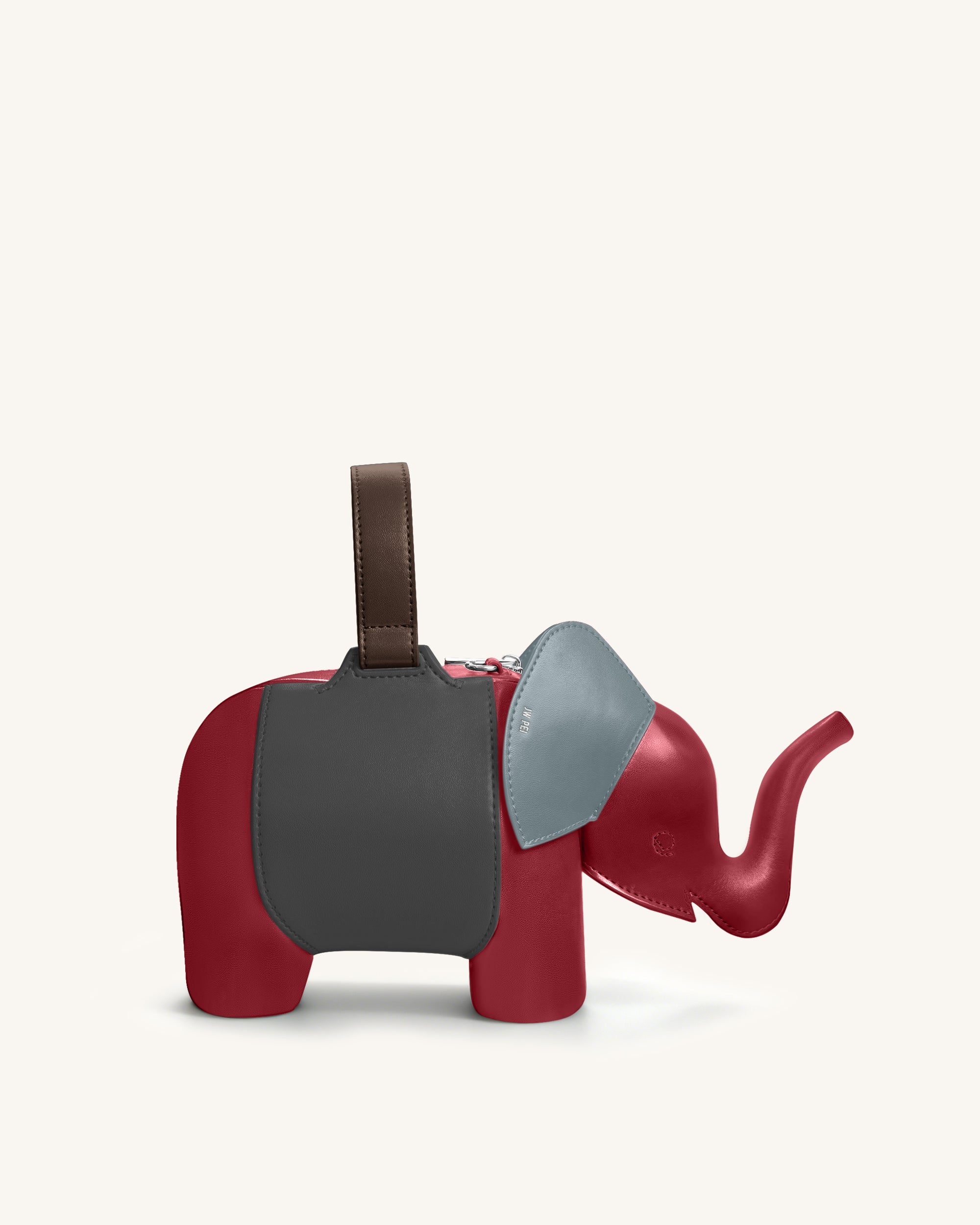 Claire Elephant Shaped Handbag - Red/Dark Gray