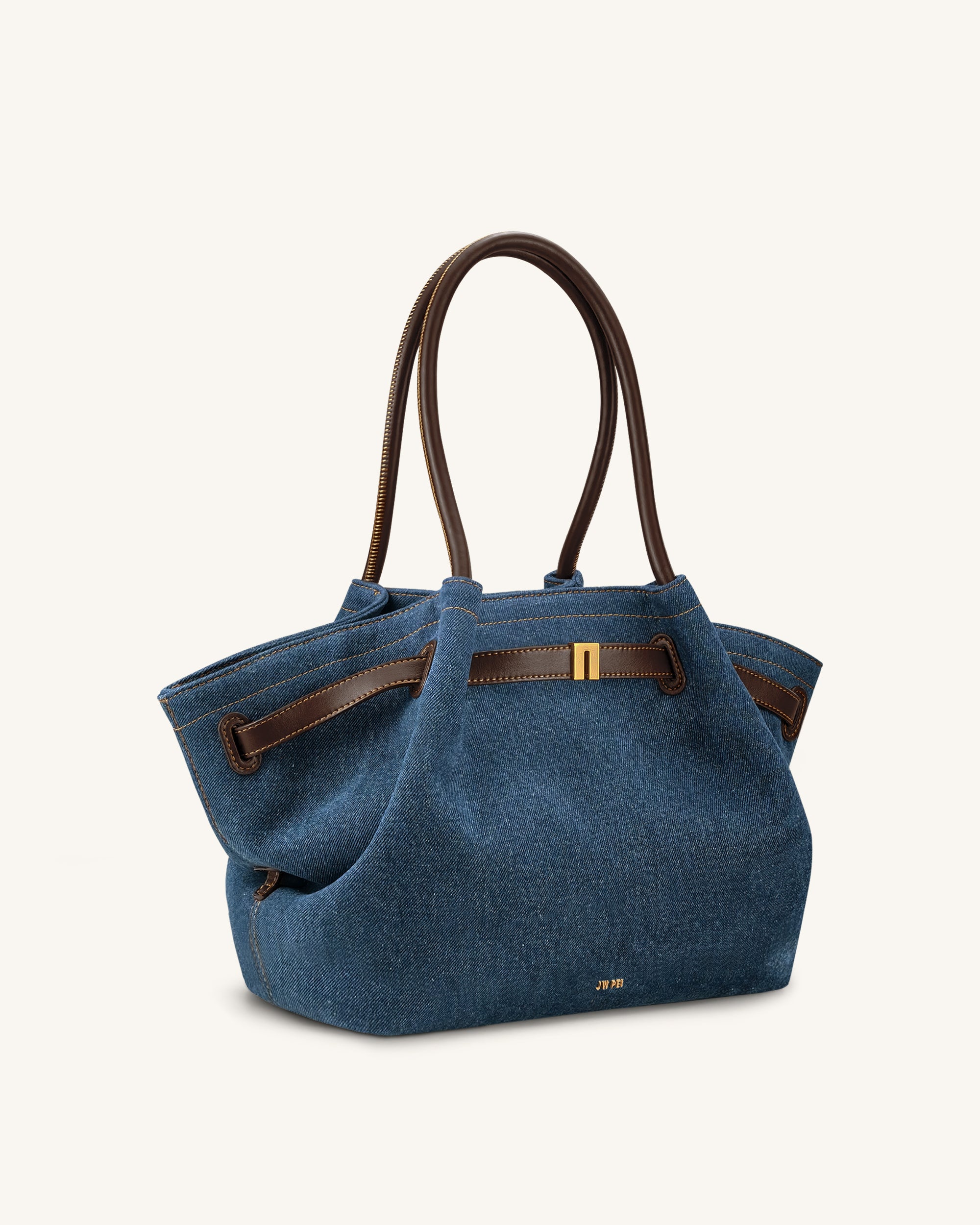 Hana Medium Denim Tote Bag - Blue Denim | JW PEI