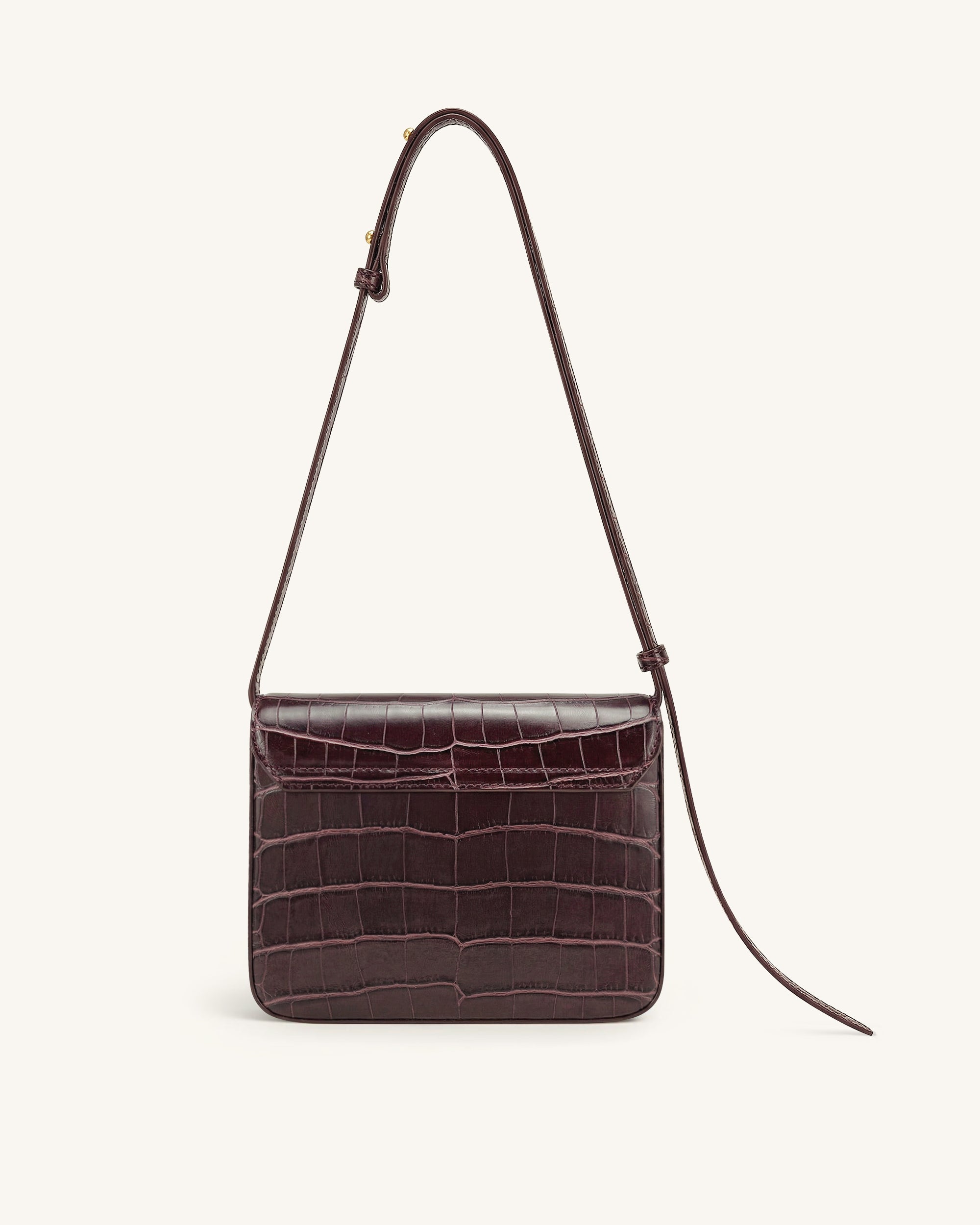 Evania Lock Shoulder Bag - Burgundy Croc