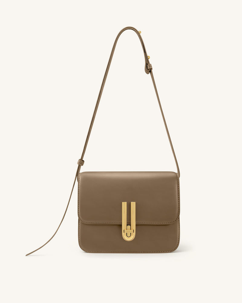 Evania Lock Shoulder Bag - Taupe