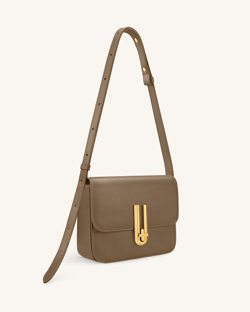 Evania Lock Shoulder Bag - Taupe