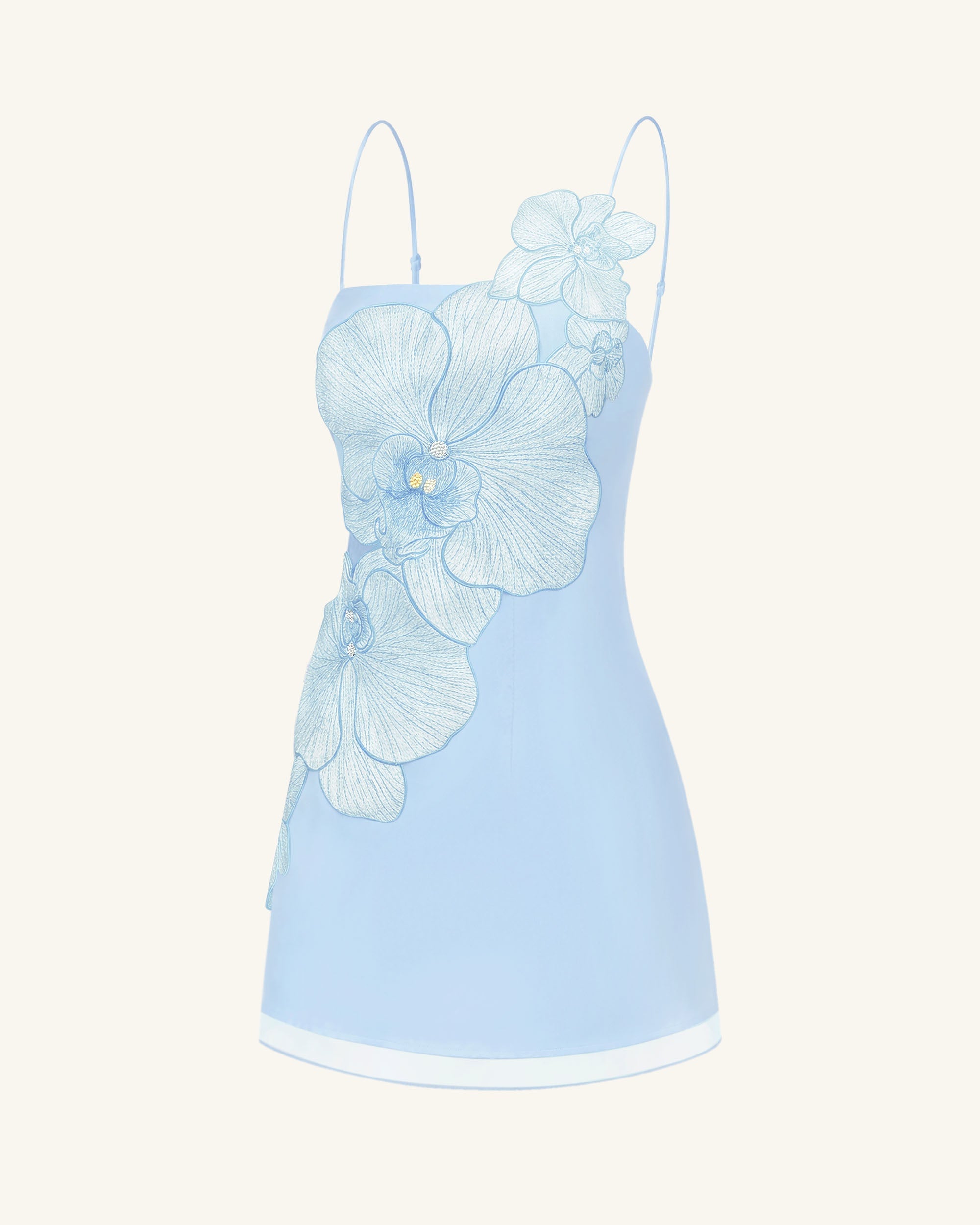 Orchid Appliqu Mini Dress - Blue | JW PEI Orchid Appliqu Mini Dress - Blue | JW PEI