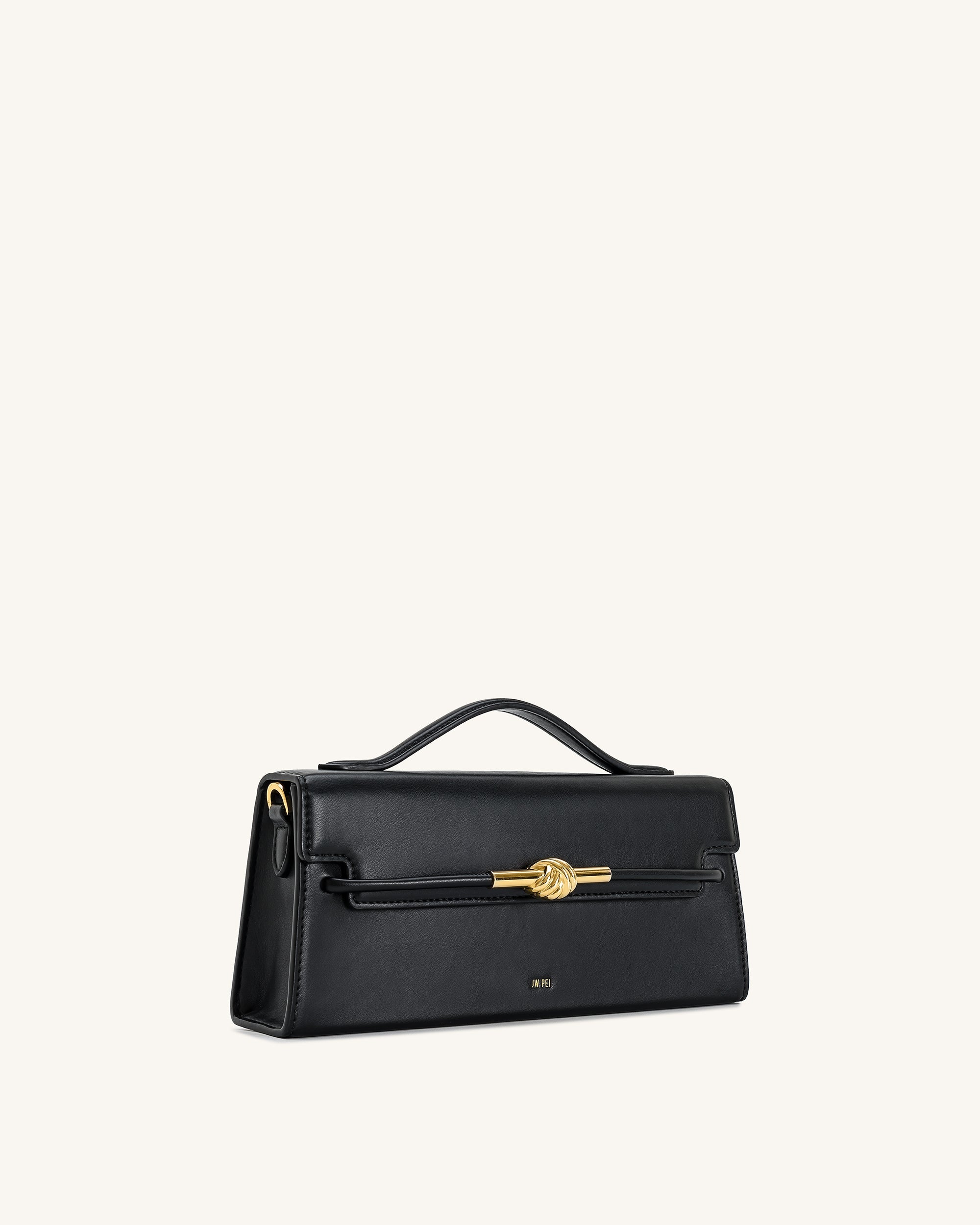 Lena Metal Rope Knot Top Handle Bag - Black | JW PEI