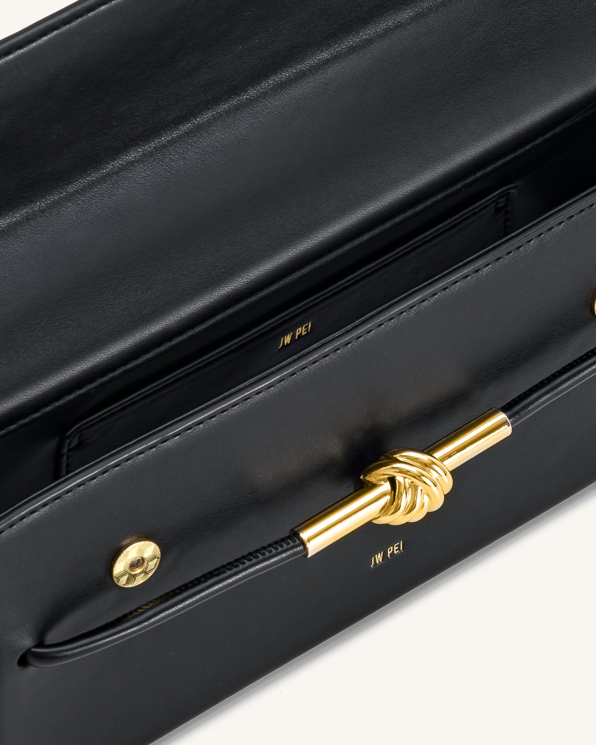 Lena Metal Rope Knot Top Handle Bag - Black | JW PEI