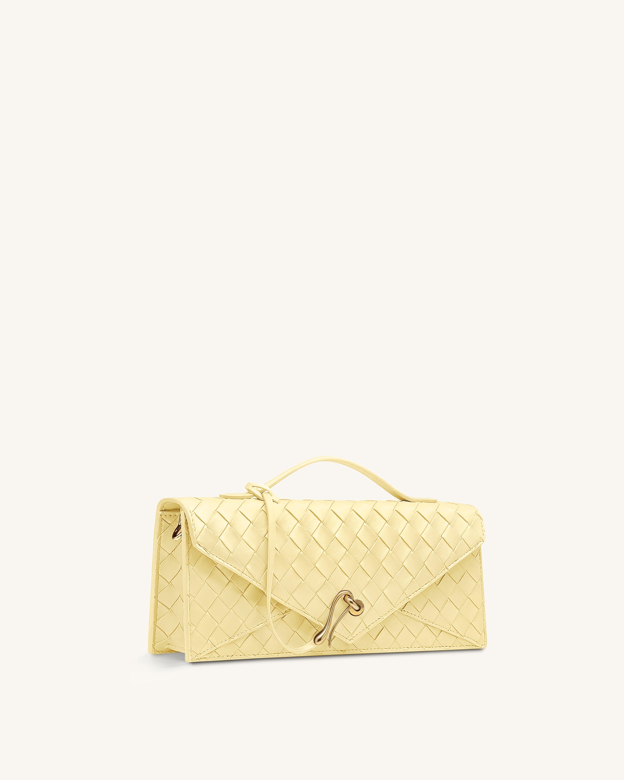 Celeste Woven Textured Envelope Top Handle Bag - Yellow | JW PEI