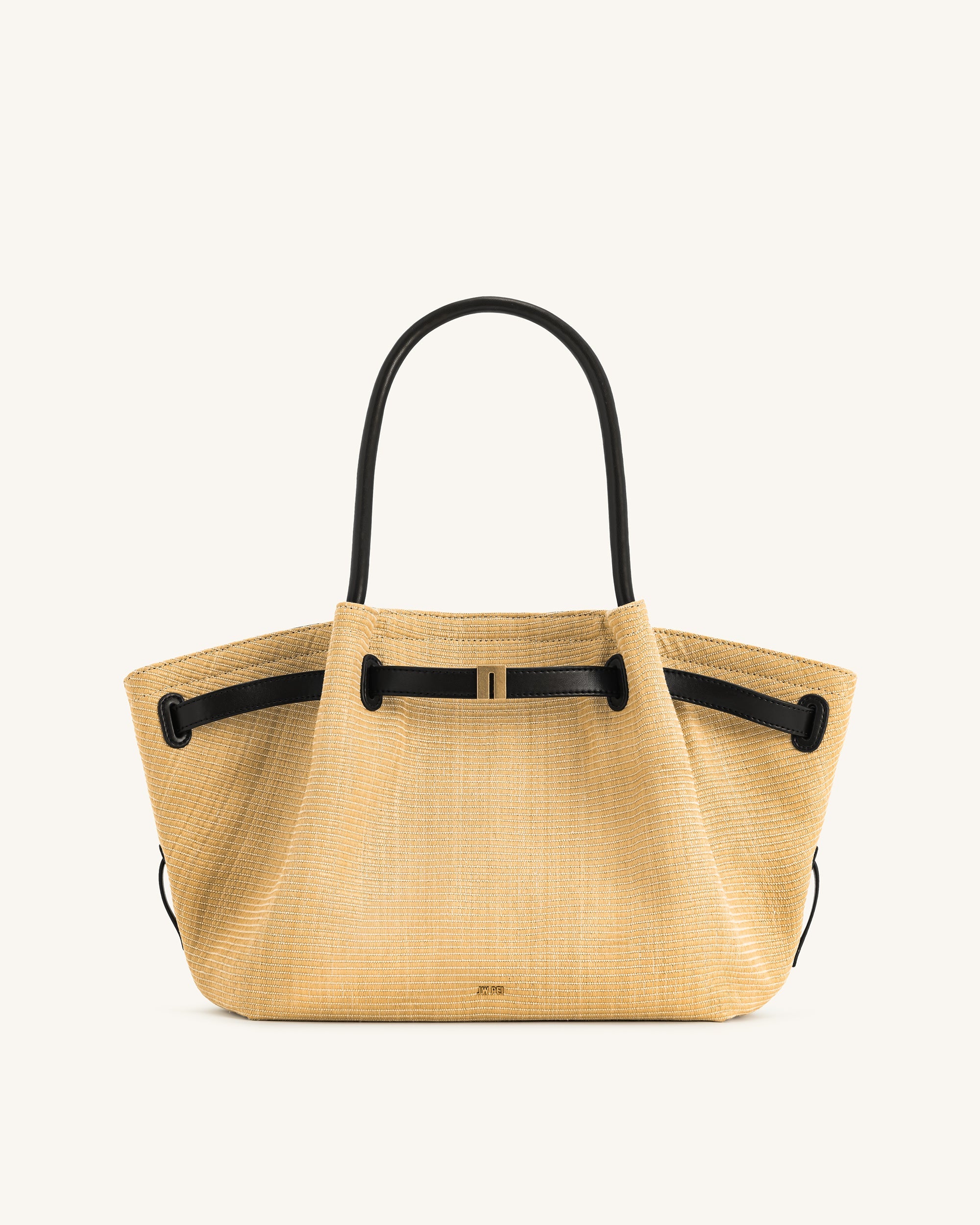 Hana Medium Faux Straw Tote Bag - Brown Straw | JW PEI