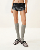 Erika Topstitching Lace-up Ballet Flats - Dark Brown