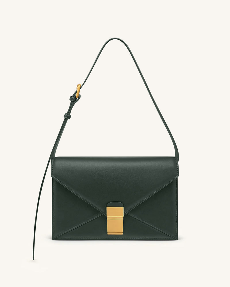 Clio Envelope Crossbody Bag - Dark Green