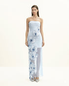 Orchid Embroidered Dress - Light Blue