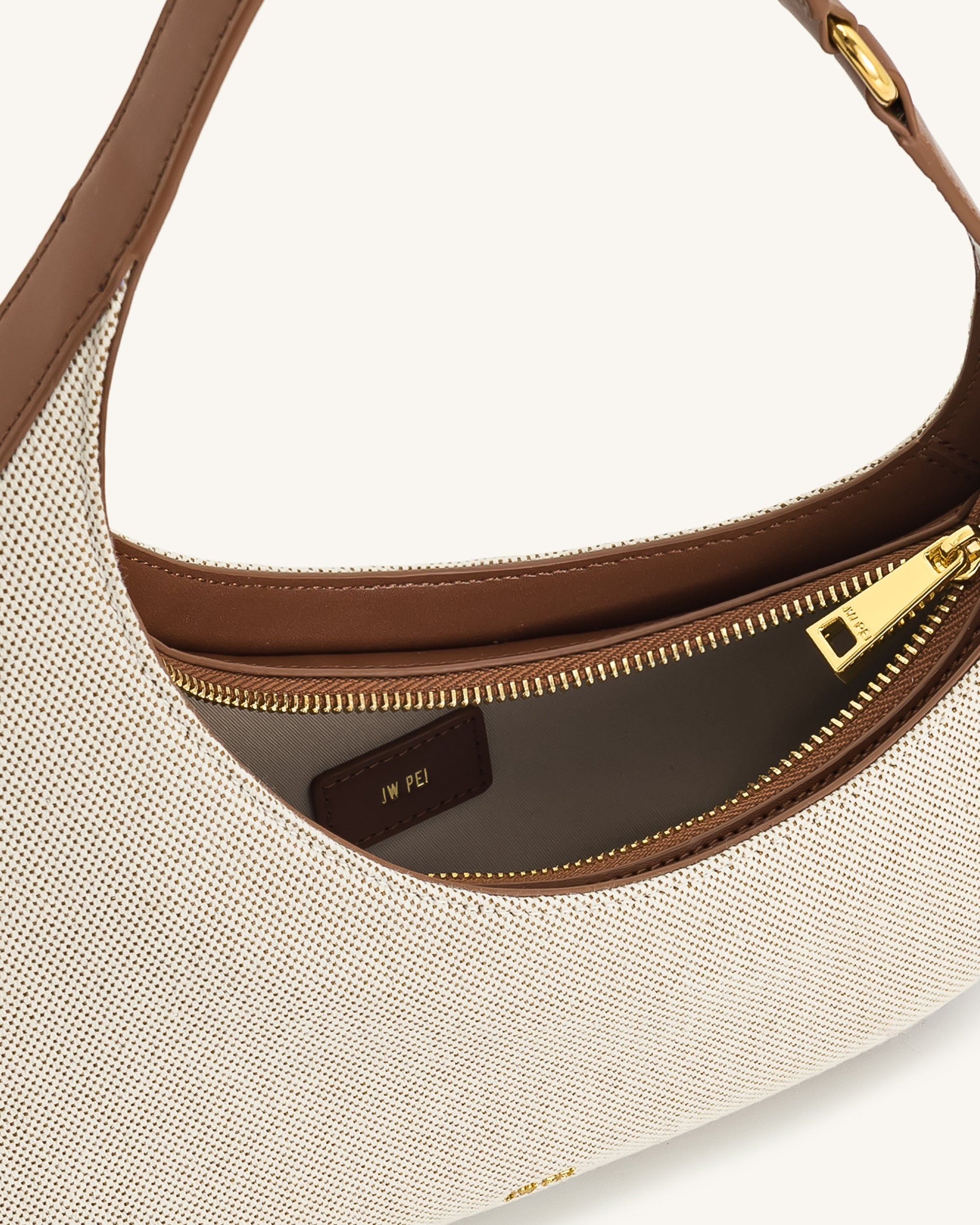 Harlee Shoulder Bag - Brown Canvas | JW PEI