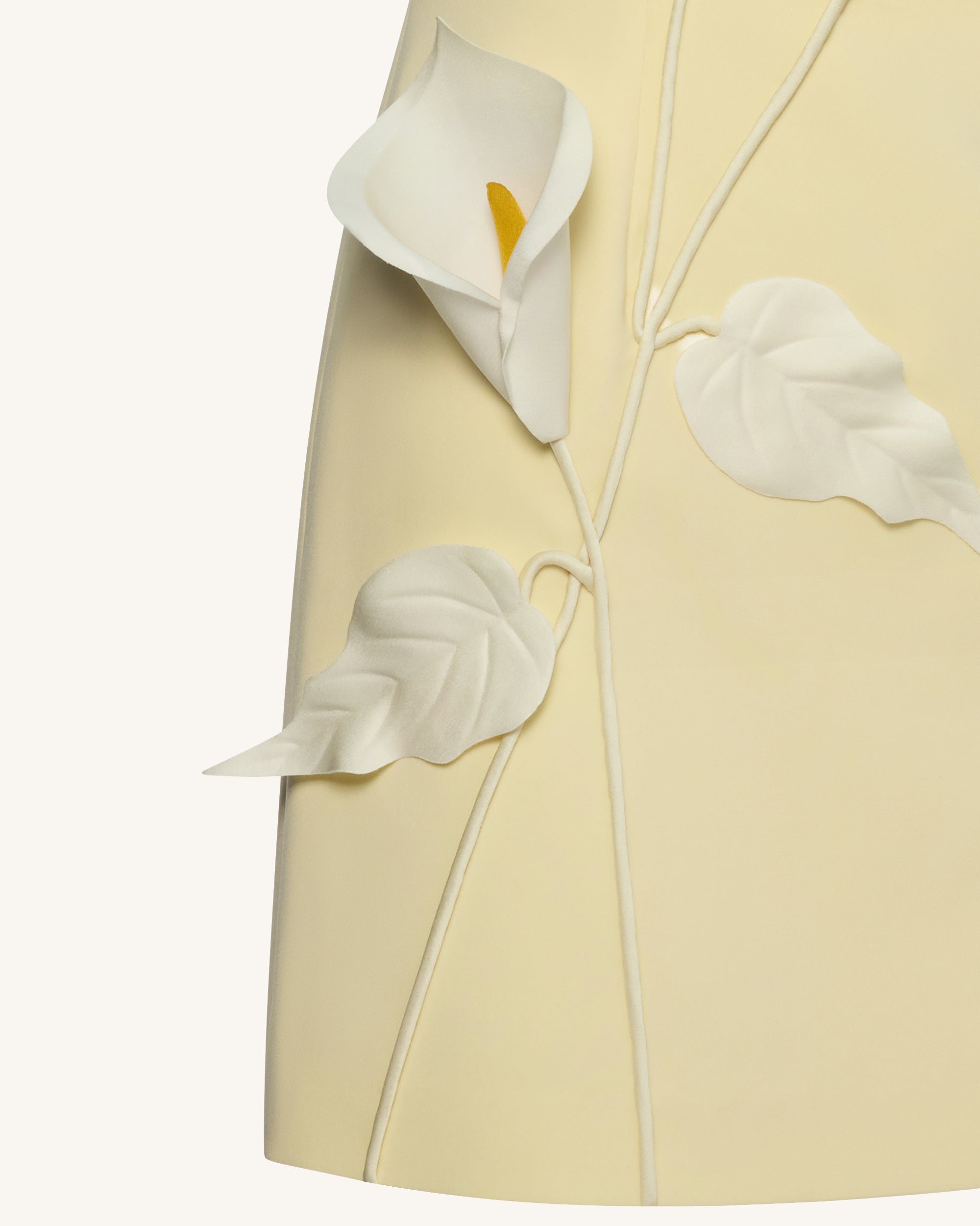 Strapless Floral Appliqu Dress - Yellow 2 | US Strapless Floral Appliqu Dress - Yellow 2 | US