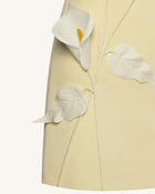 Strapless Floral Appliqué Dress - Yellow