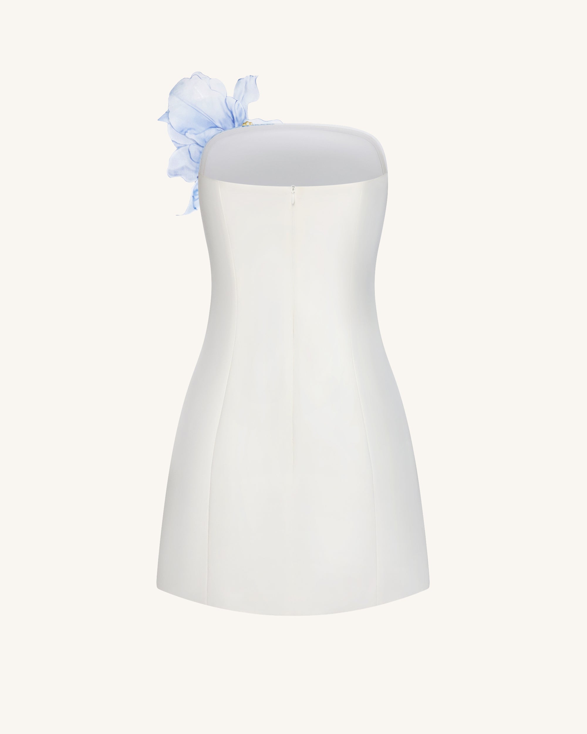 Floral Printed Mini Dress - White Floral Printed Mini Dress - White