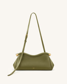 Naomi Curved Shoulder Bag - Olive Green