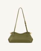 Naomi Curved Shoulder Bag - Olive Green