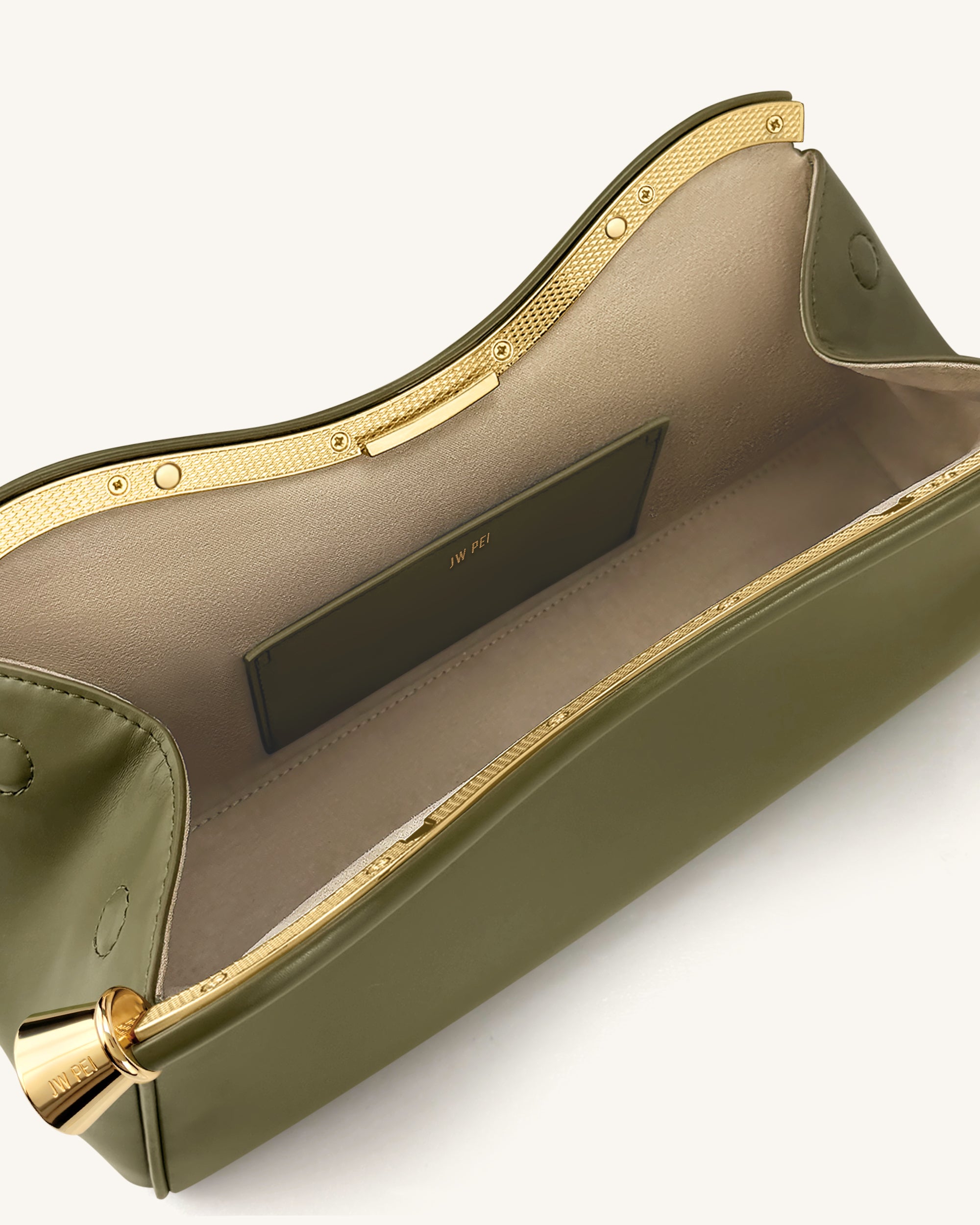 Naomi Curved Shoulder Bag - Olive Green | JW PEI