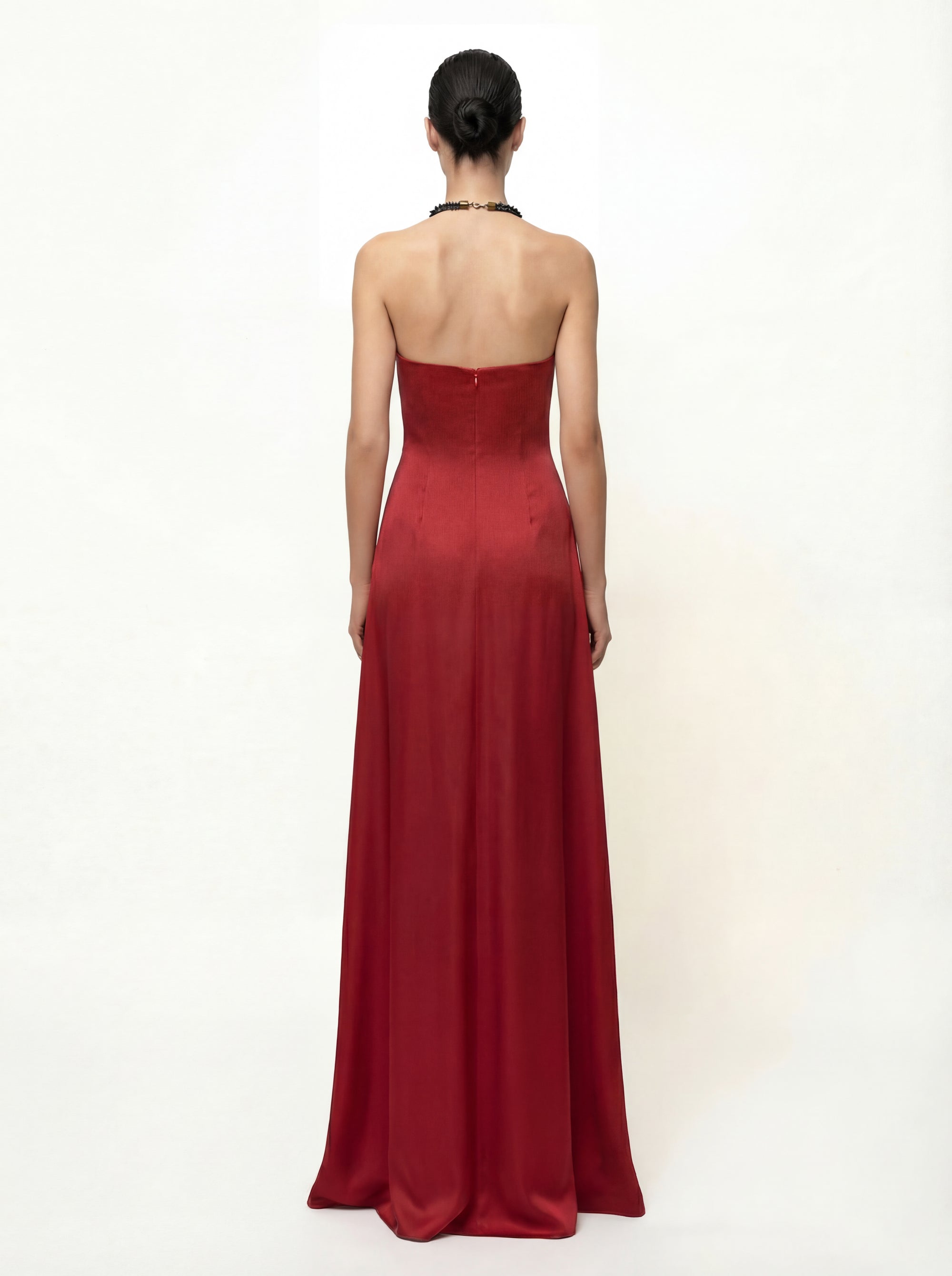 Iris Floral Print Halter Maxi Dress - Ruby