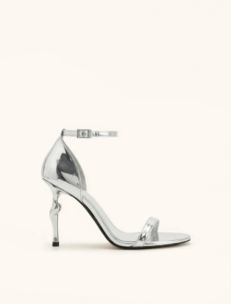 Alivia Ankle Strap Metallic Sandals - Silver