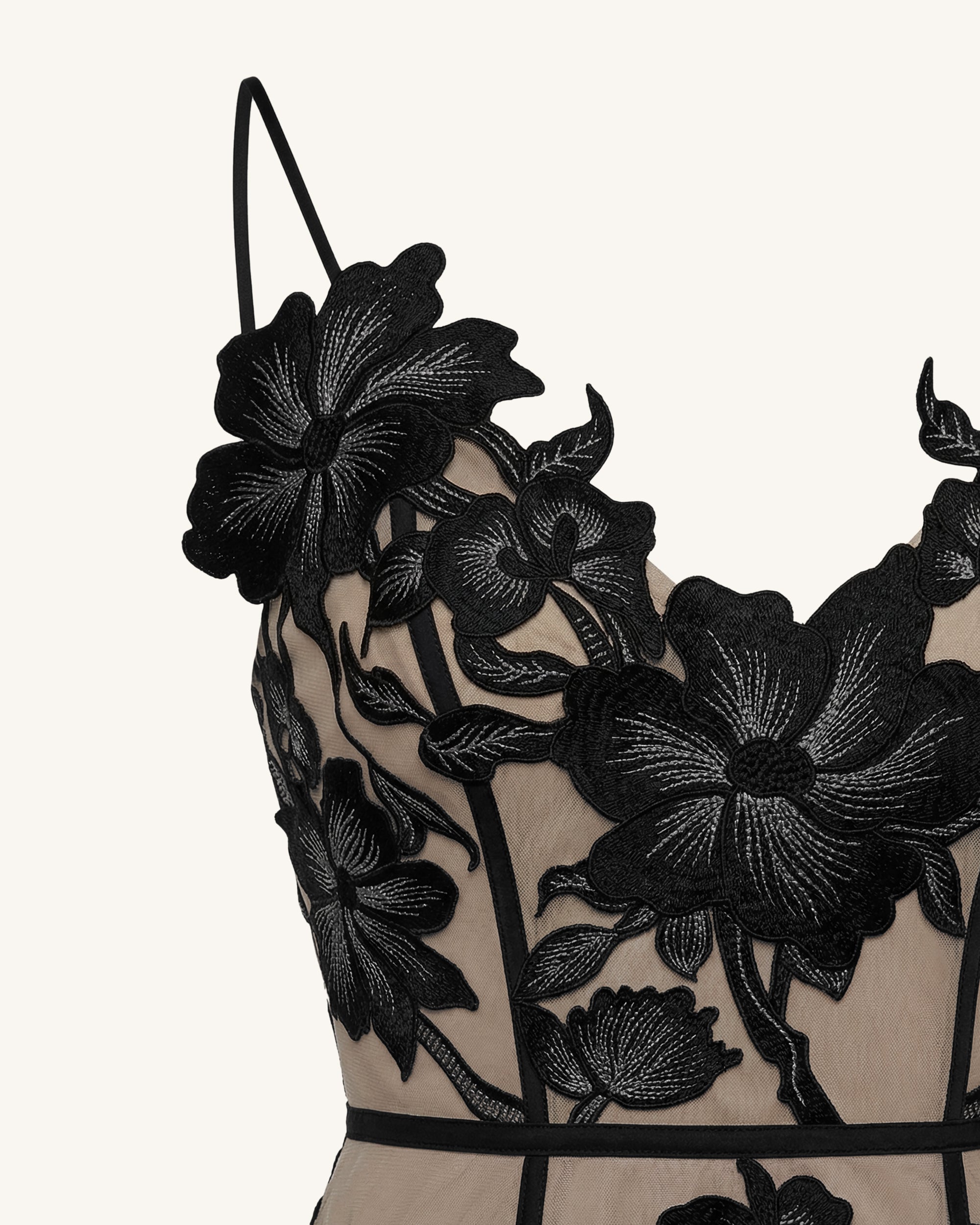 Floral Sling Mini Dress - Black | JW PEI